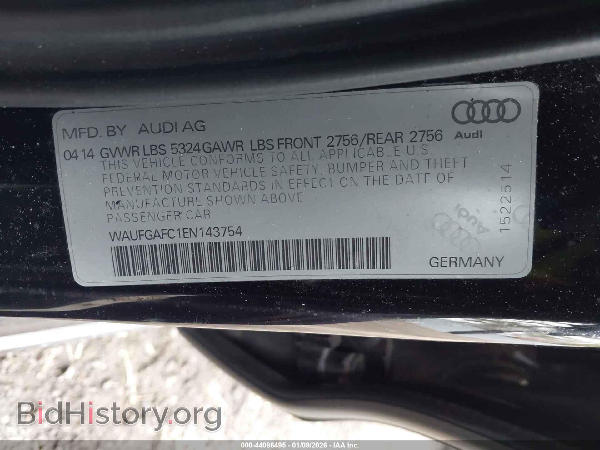 2014 AUDI A6 - VIN: WAUFGAFC1EN143754 - Фото 9