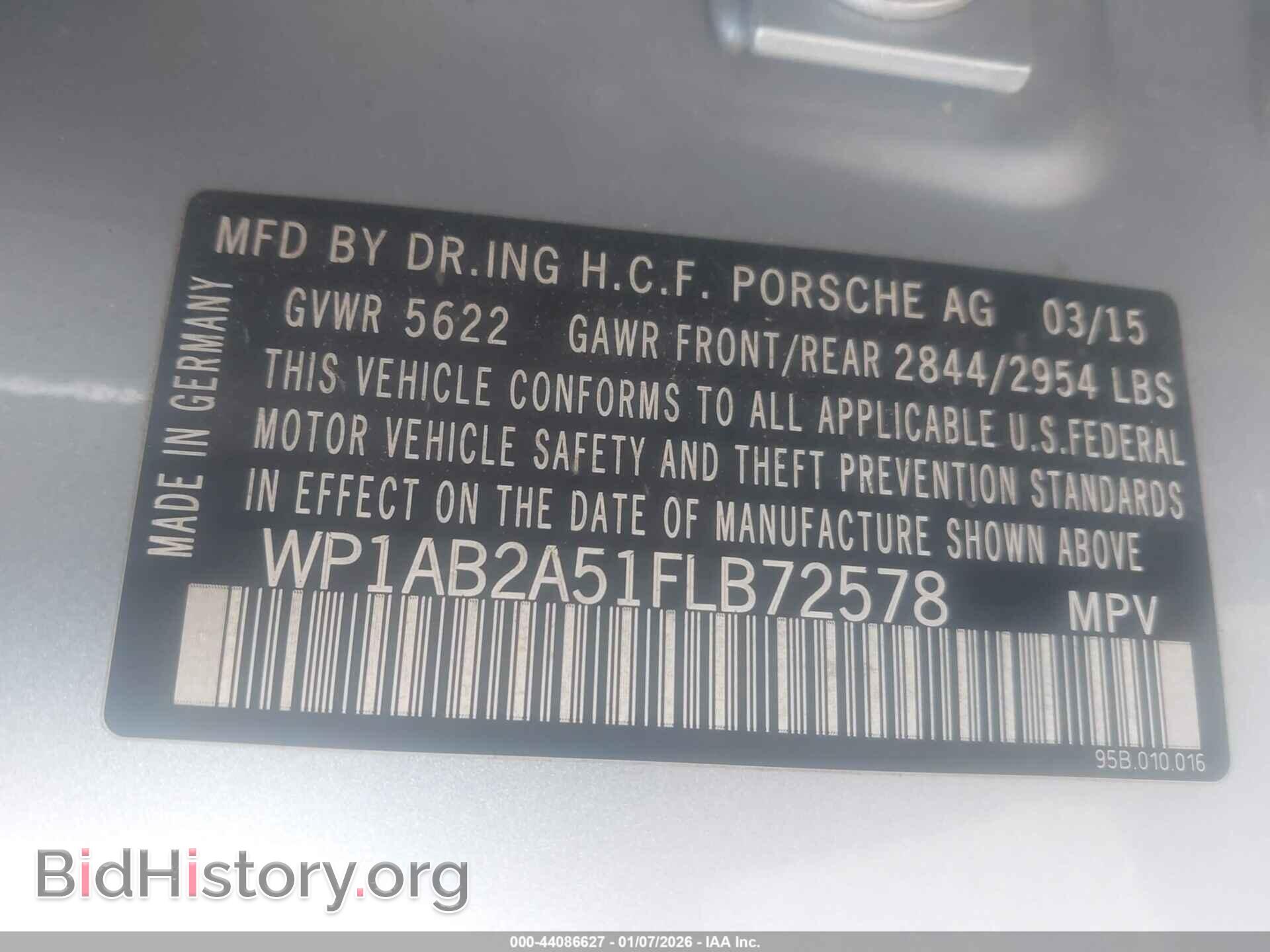 2015 PORSCHE MACAN - VIN: WP1AB2A51FLB72578 - Photo 9
