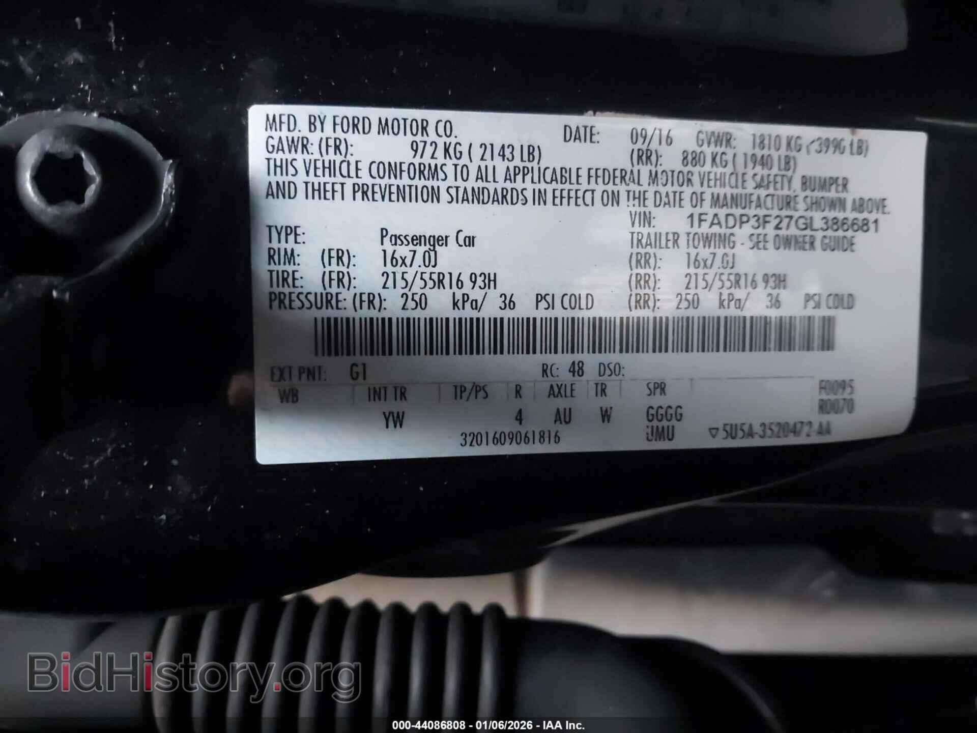 2016 FORD FOCUS - VIN: 1FADP3F27GL386681 - Фото 9