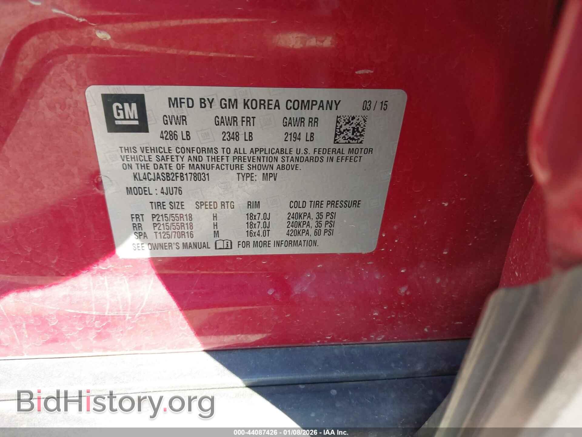 2015 BUICK ENCORE - VIN: KL4CJASB2FB178031 - Фото 9