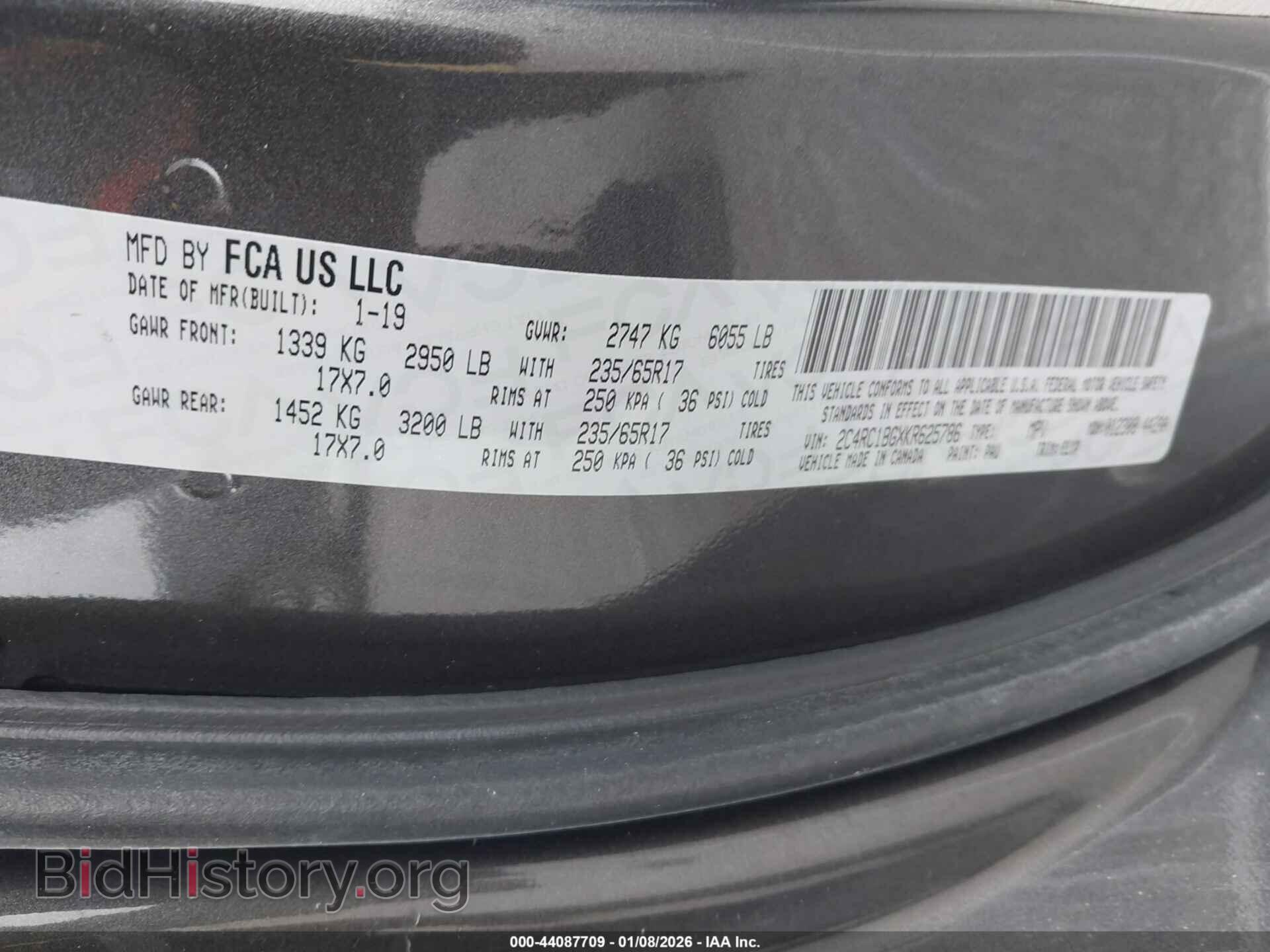 2019 CHRYSLER PACIFICA - VIN: 2C4RC1BGXKR625786 - Photo 9