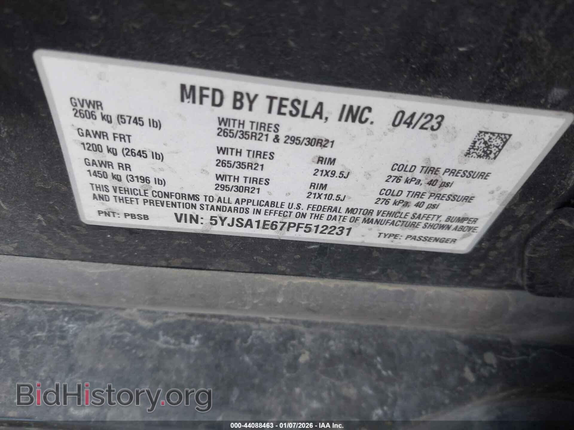 2023 TESLA MODEL S - VIN: 5YJSA1E67PF512231 - Фото 9