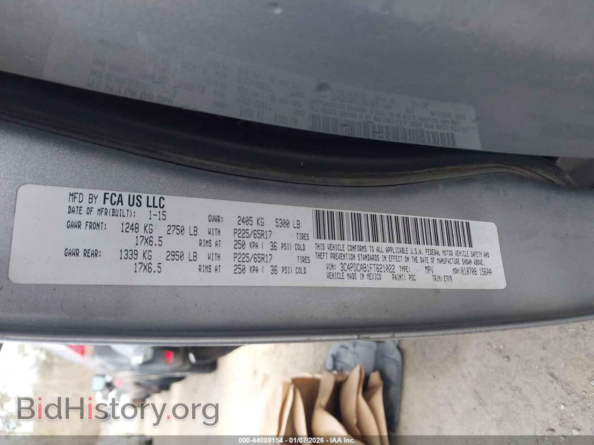 2015 DODGE JOURNEY - VIN: 3C4PDCAB1FT621022 - Фото 9