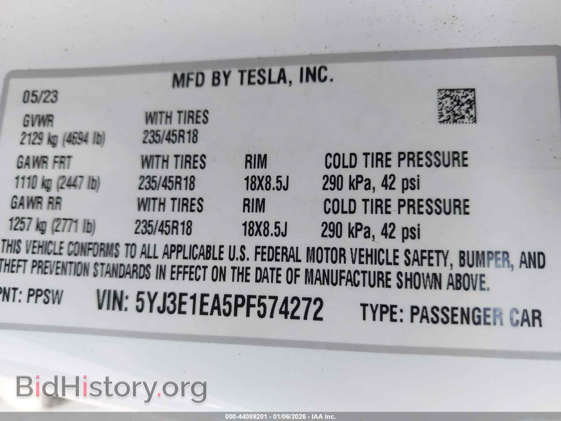 2023 TESLA MODEL 3 - VIN: 5YJ3E1EA5PF574272 - Photo 9