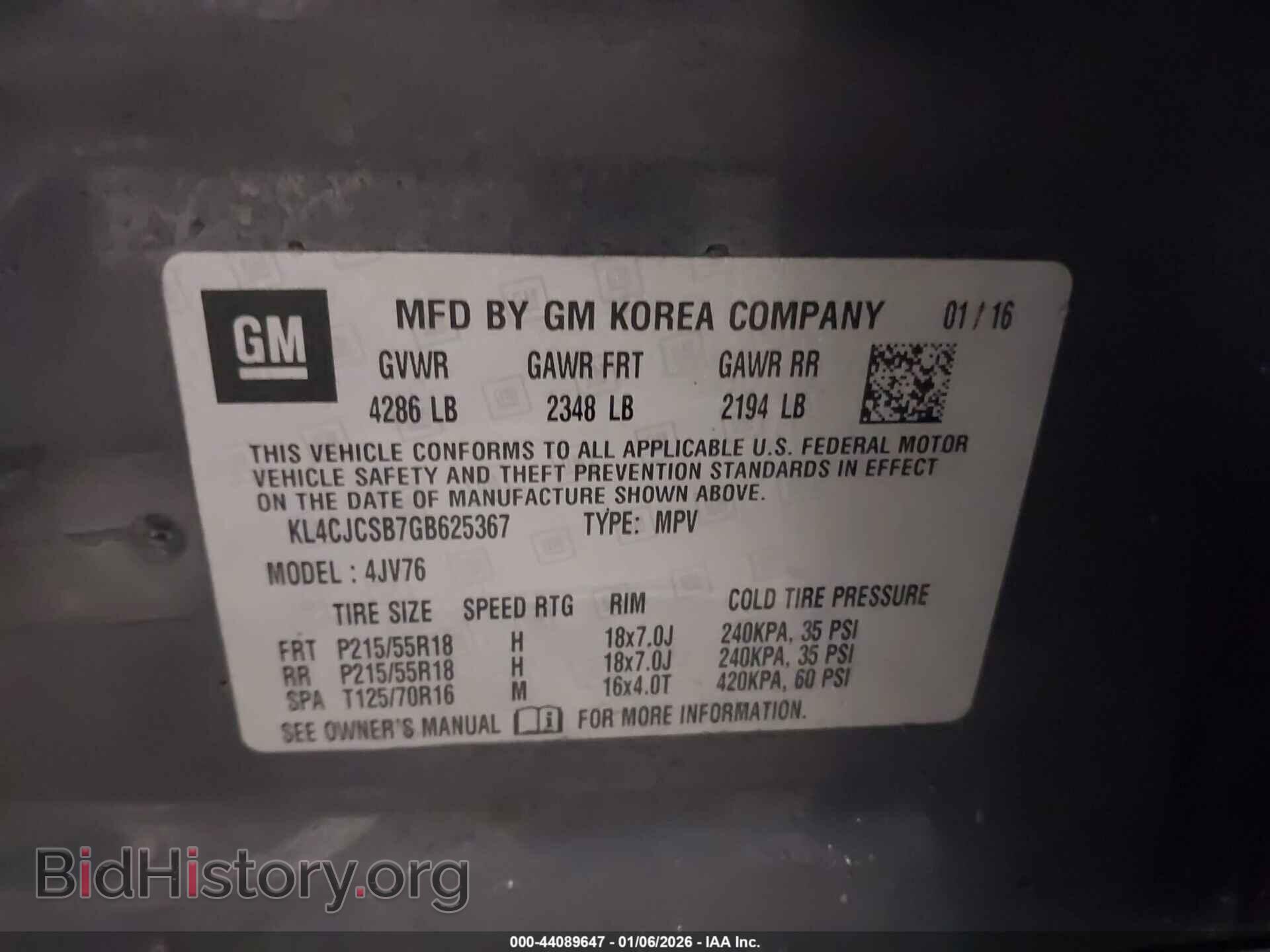 2016 BUICK ENCORE - VIN: KL4CJCSB7GB625367 - Photo 9