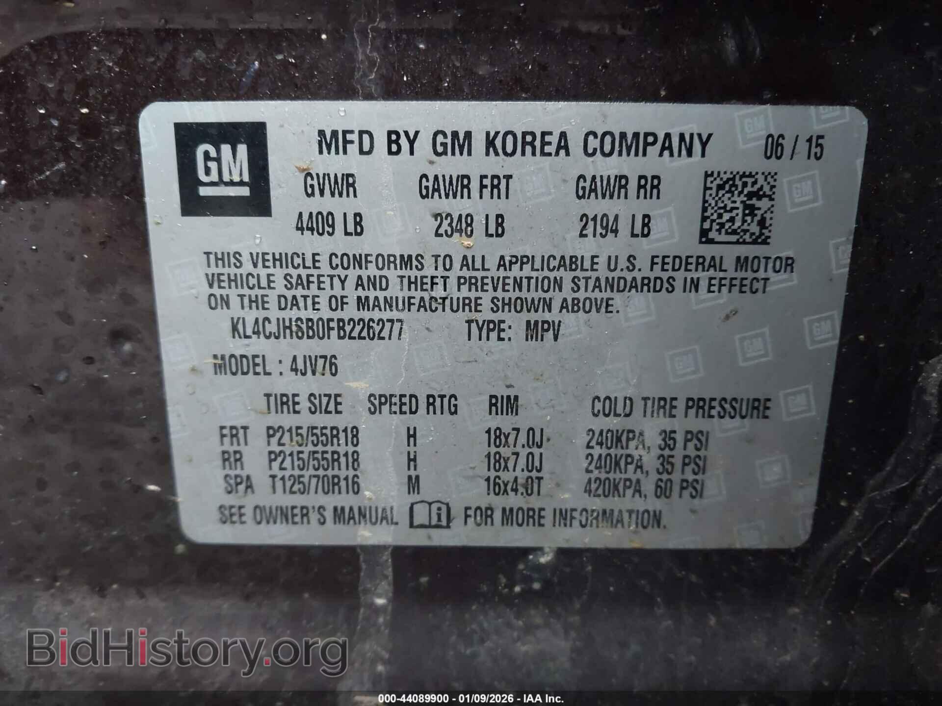 2015 BUICK ENCORE - VIN: KL4CJHSB0FB226277 - Photo 9