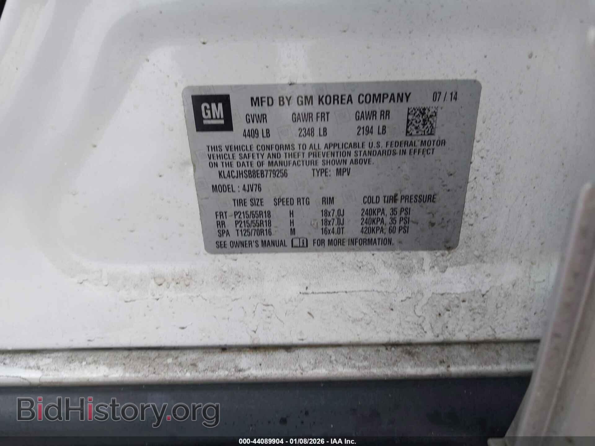 2014 BUICK ENCORE - VIN: KL4CJHSB8EB779256 - Photo 9