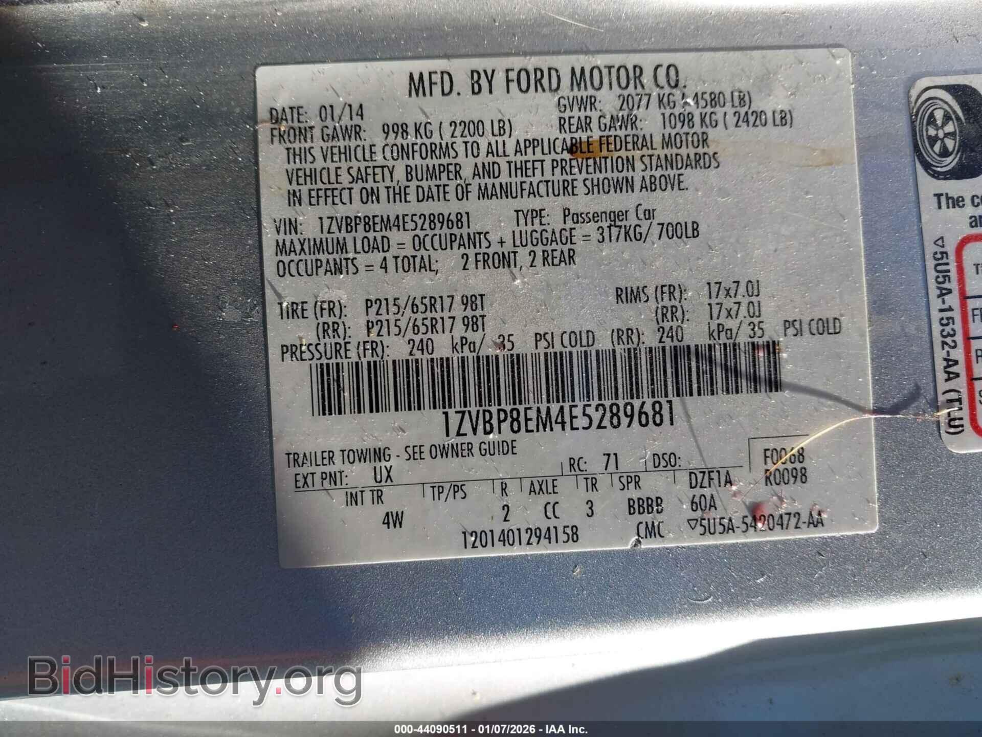 2014 FORD MUSTANG - VIN: 1ZVBP8EM4E5289681 - Фото 9