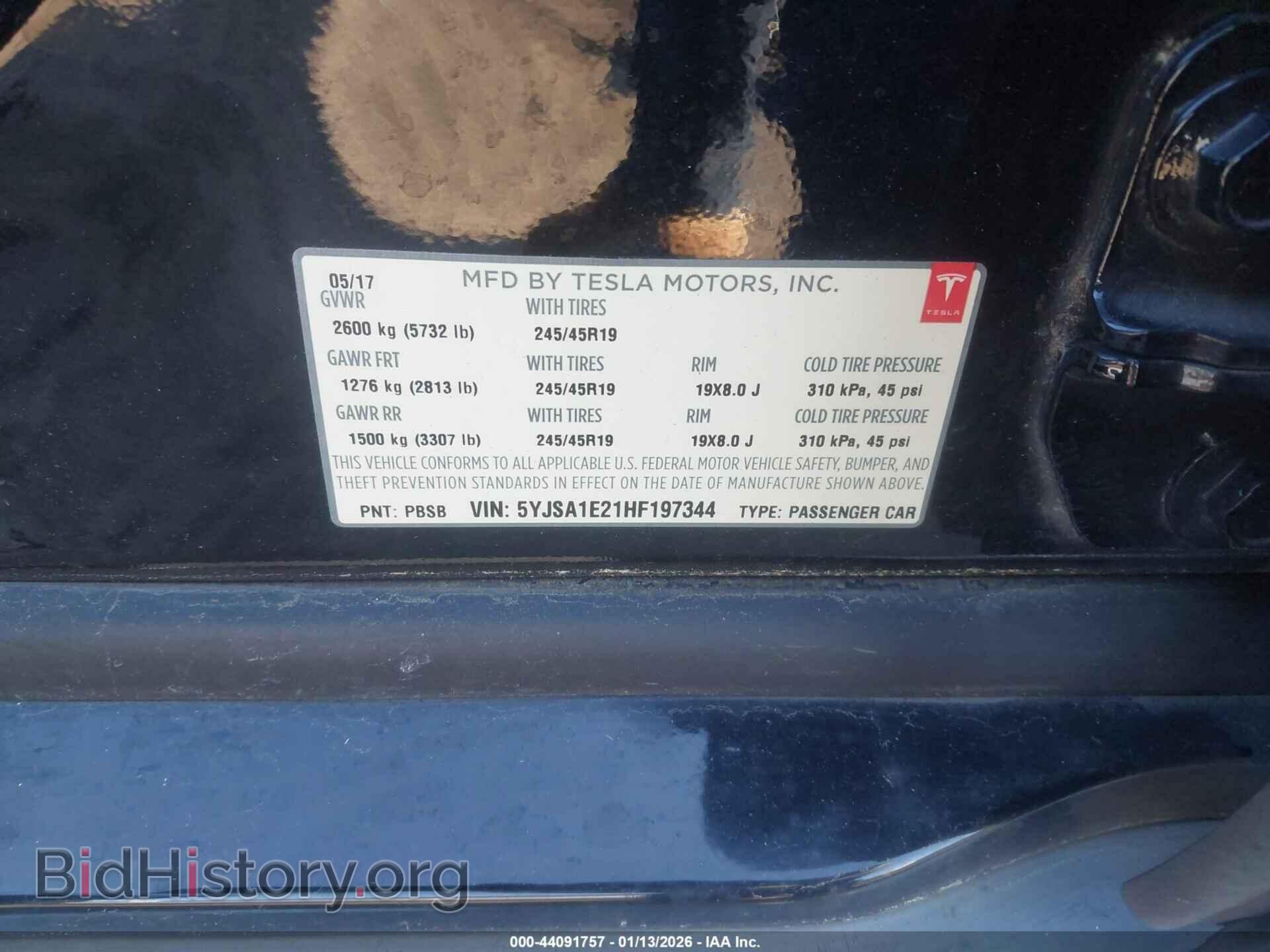 2017 TESLA MODEL S - VIN: 5YJSA1E21HF197344 - Photo 9