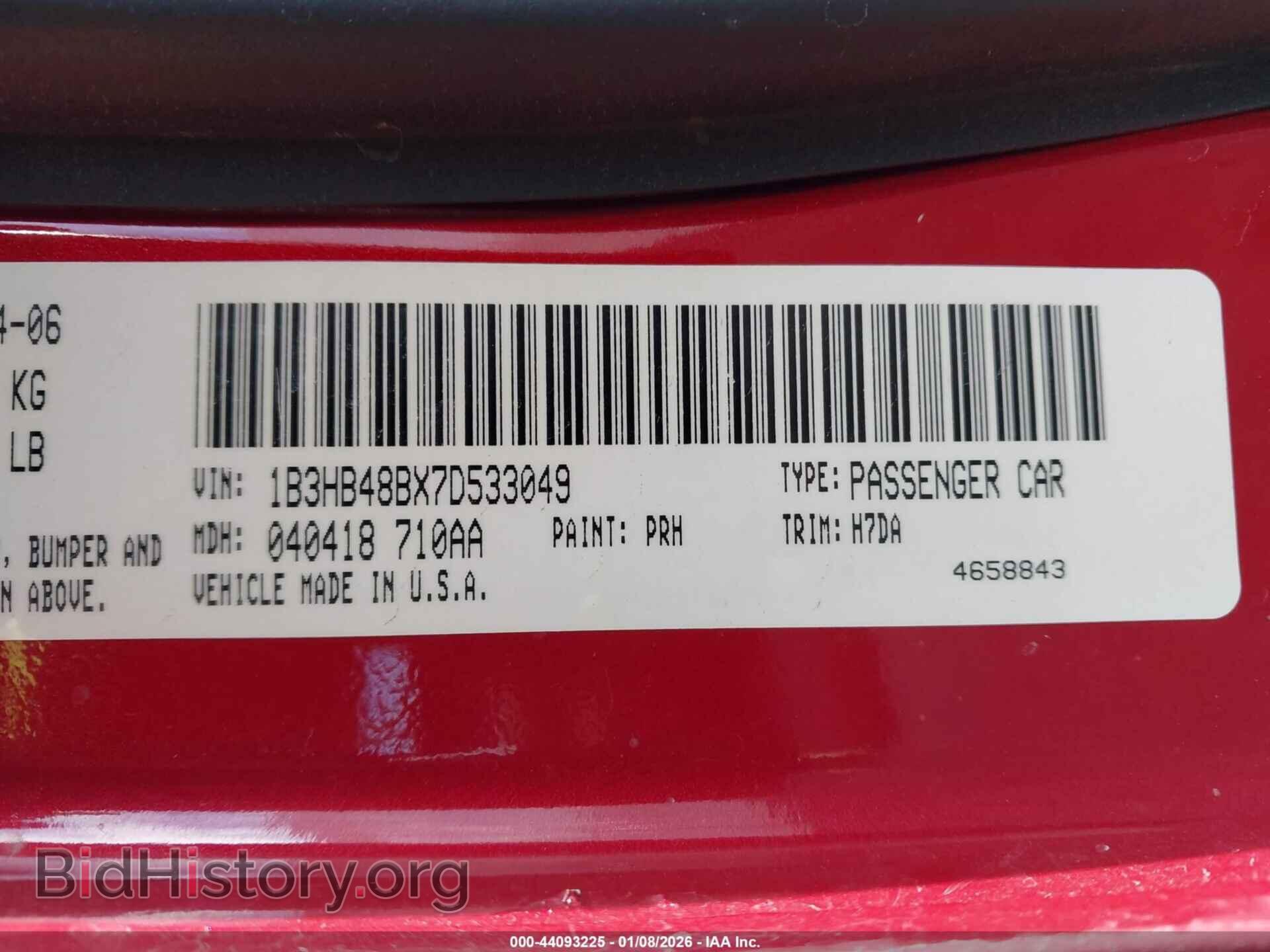 2007 DODGE CALIBER - VIN: 1B3HB48BX7D533049 - Фото 9