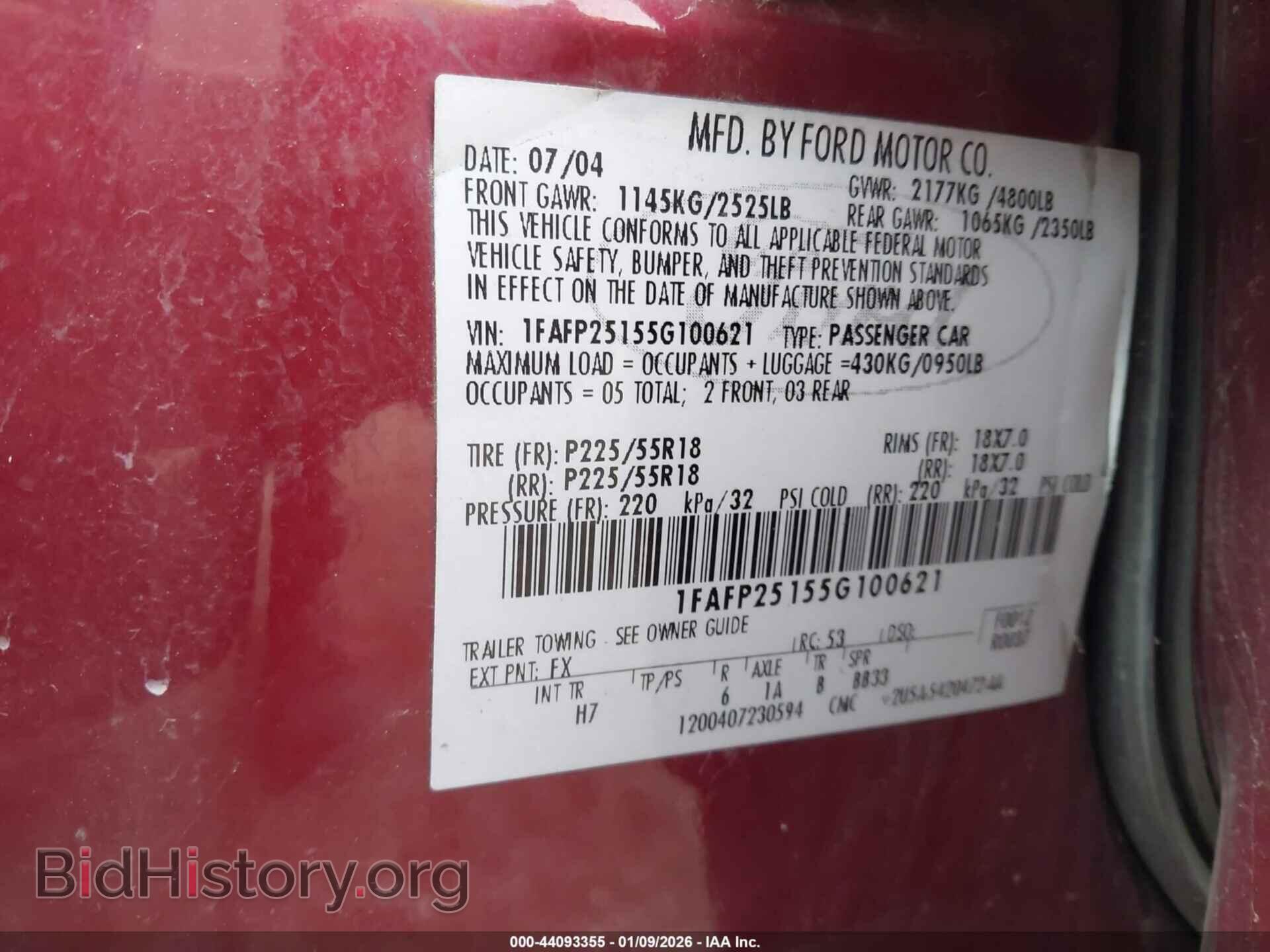 2005 FORD FIVE HUNDRED - VIN: 1FAFP25155G100621 - Photo 9