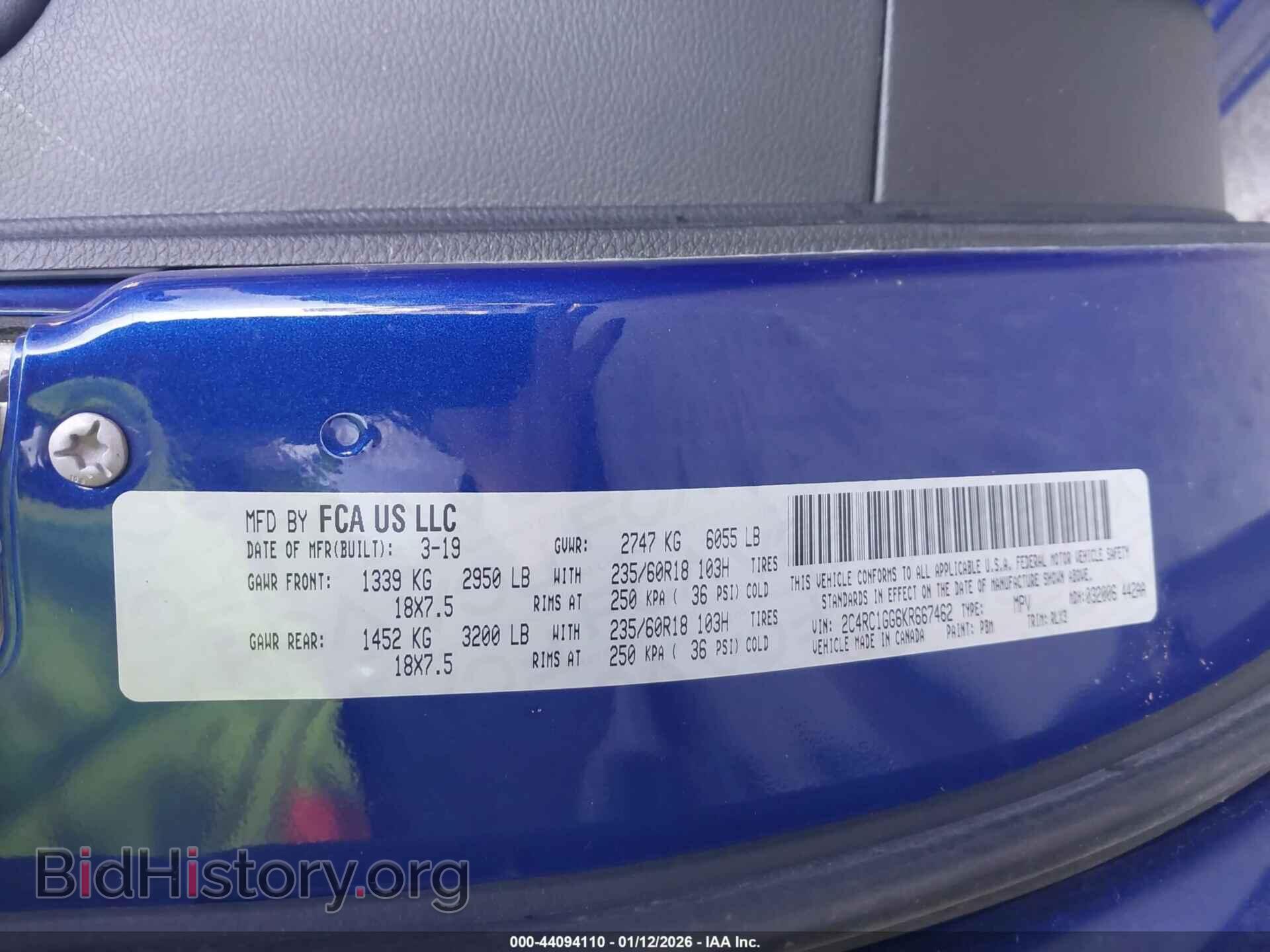 2019 CHRYSLER PACIFICA - VIN: 2C4RC1GG6KR667462 - Photo 9
