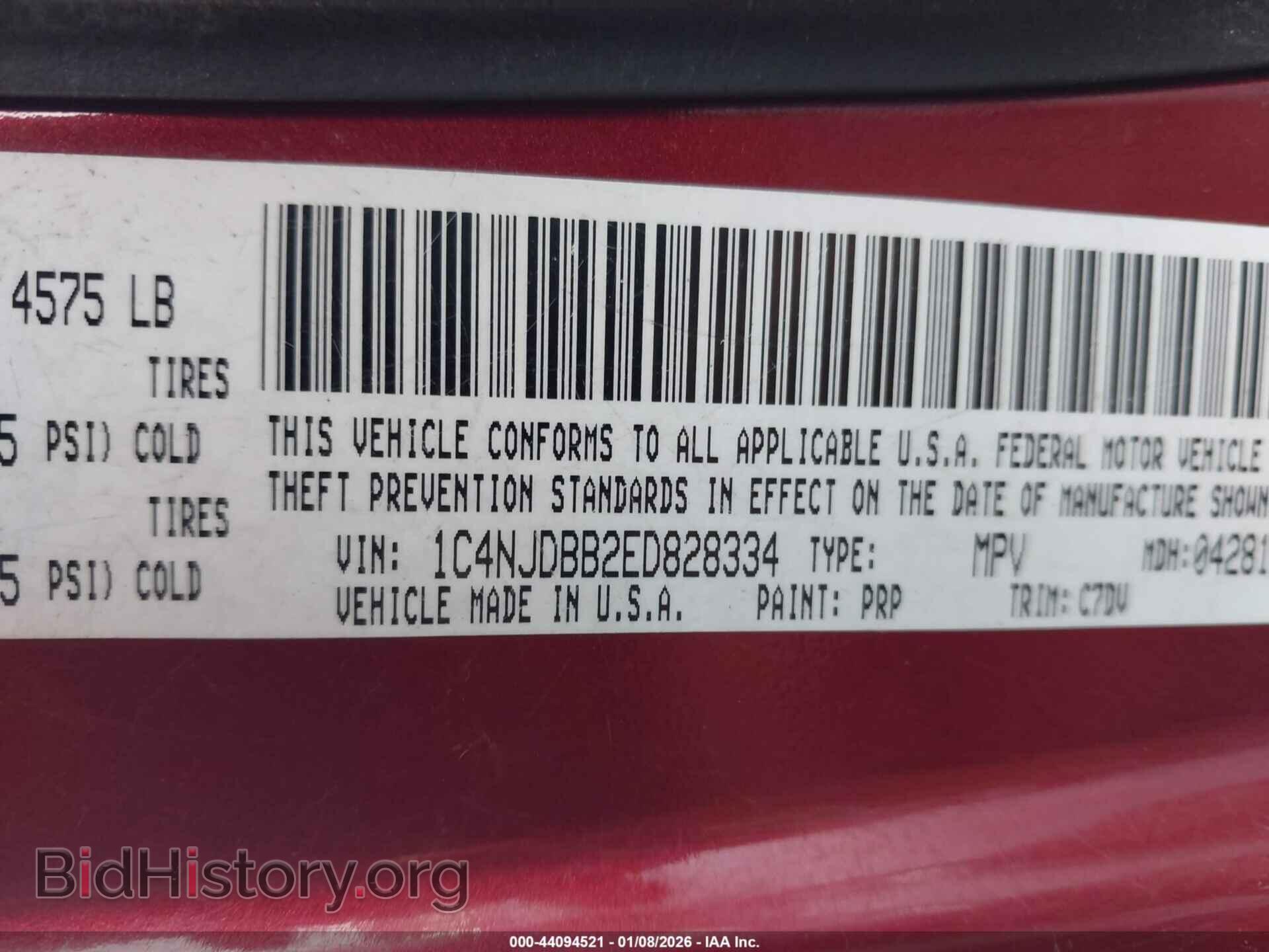 2014 JEEP COMPASS - VIN: 1C4NJDBB2ED828334 - Photo 9
