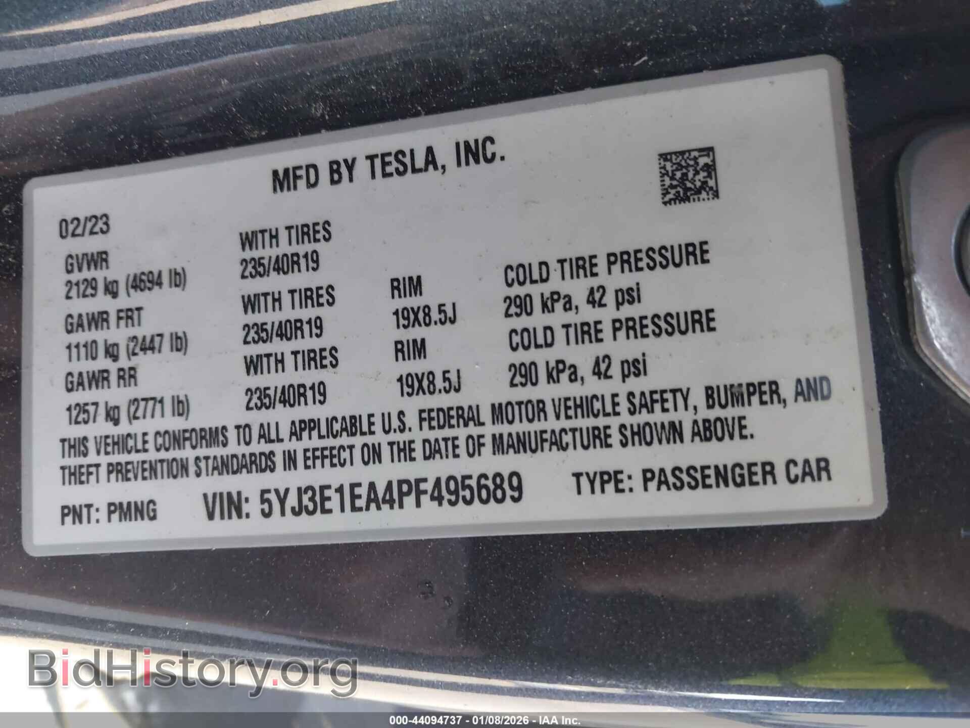2023 TESLA MODEL 3 - VIN: 5YJ3E1EA4PF495689 - Фото 9