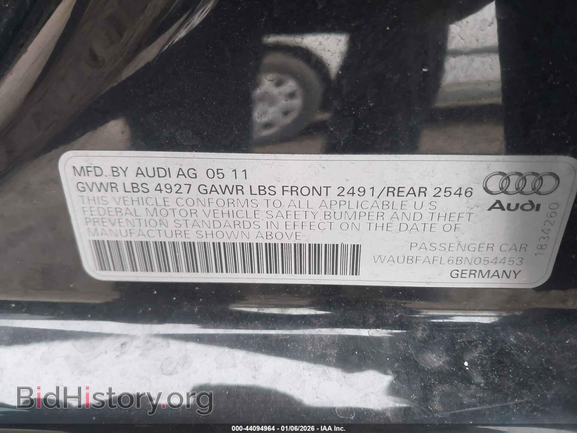 2011 AUDI A4 - VIN: WAUBFAFL6BN054453 - Фото 9