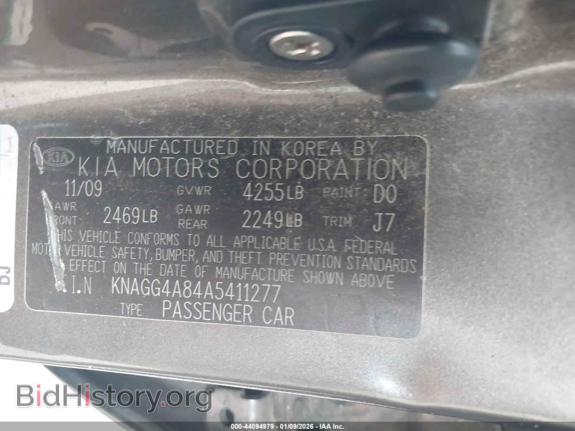 2010 KIA OPTIMA - VIN: KNAGG4A84A5411277 - Фото 9