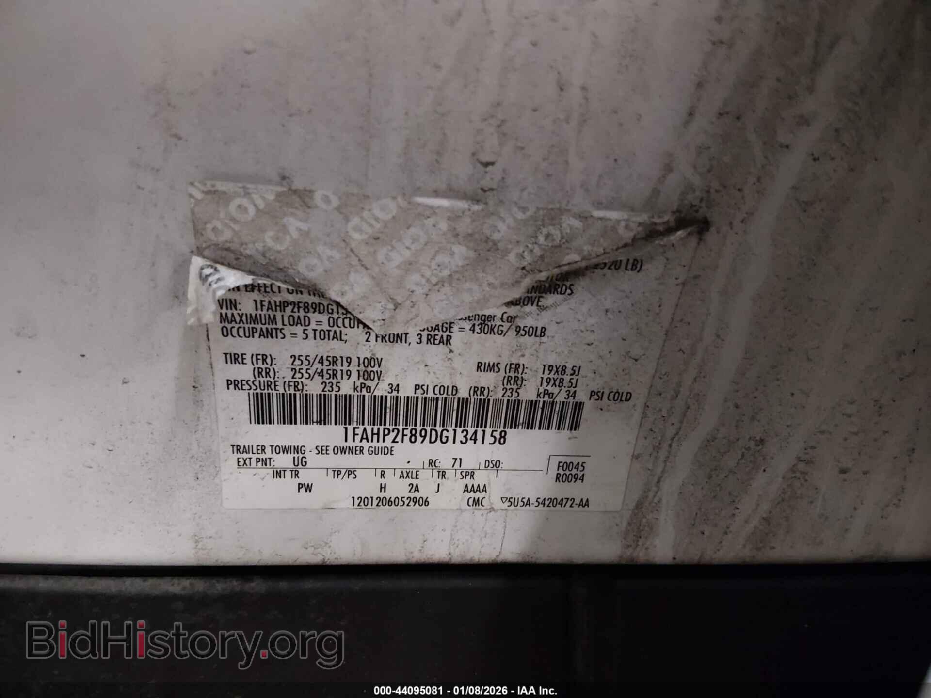 2013 FORD TAURUS - VIN: 1FAHP2F89DG134158 - Фото 9