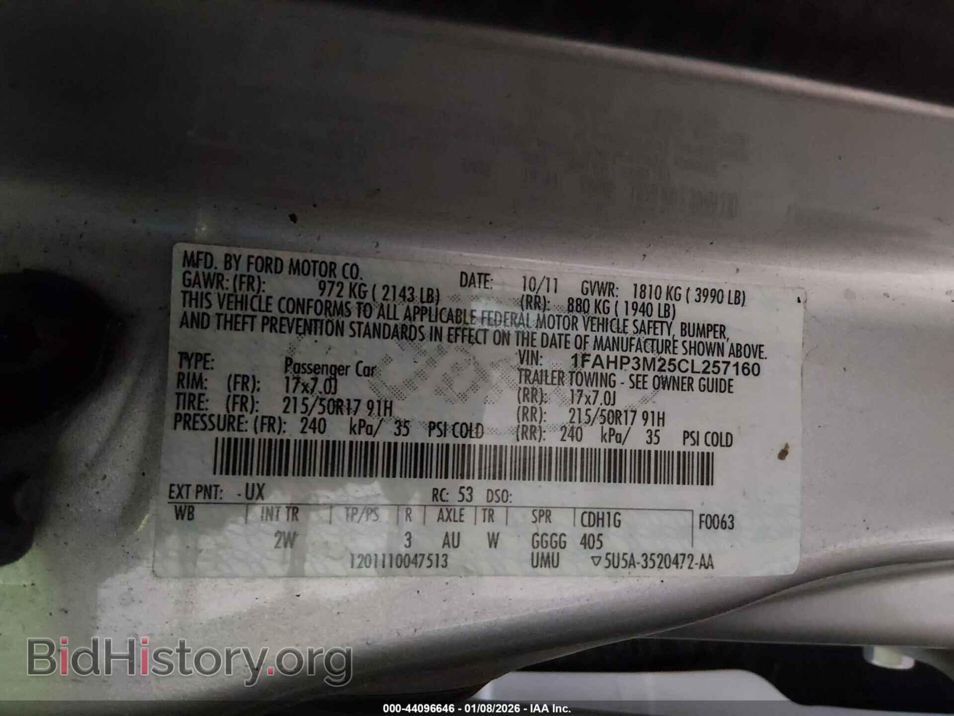 2012 FORD FOCUS - VIN: 1FAHP3M25CL257160 - Фото 9