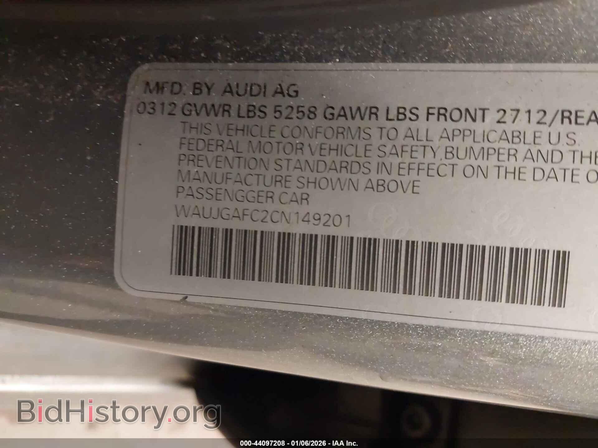 2012 AUDI A6 - VIN: WAUJGAFC2CN149201 - Photo 9