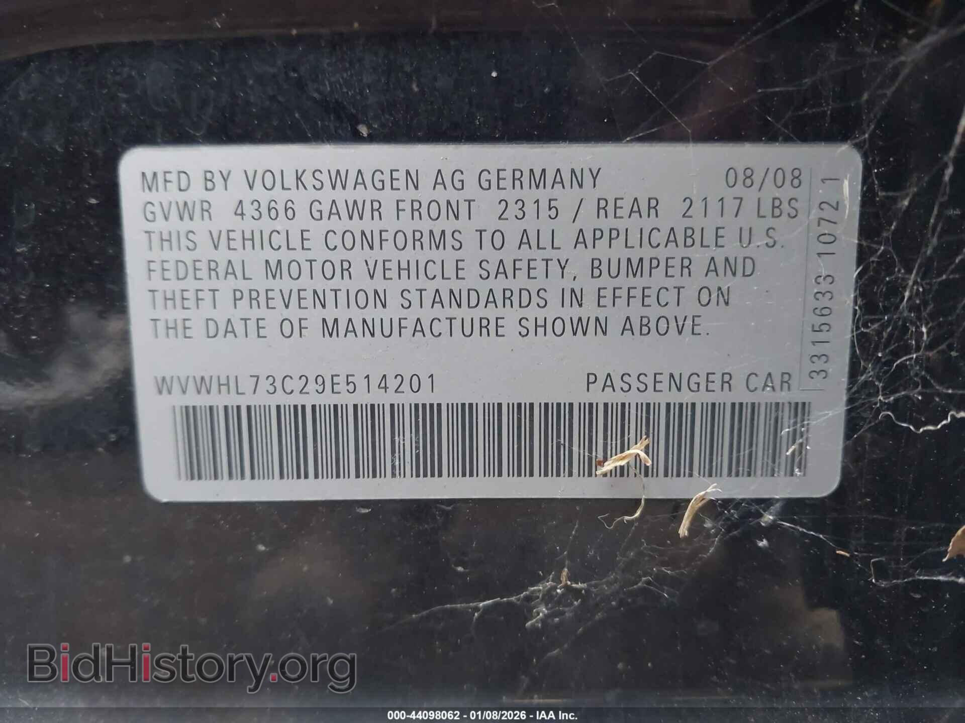 2009 VOLKSWAGEN CC - VIN: WVWHL73C29E514201 - Фото 9