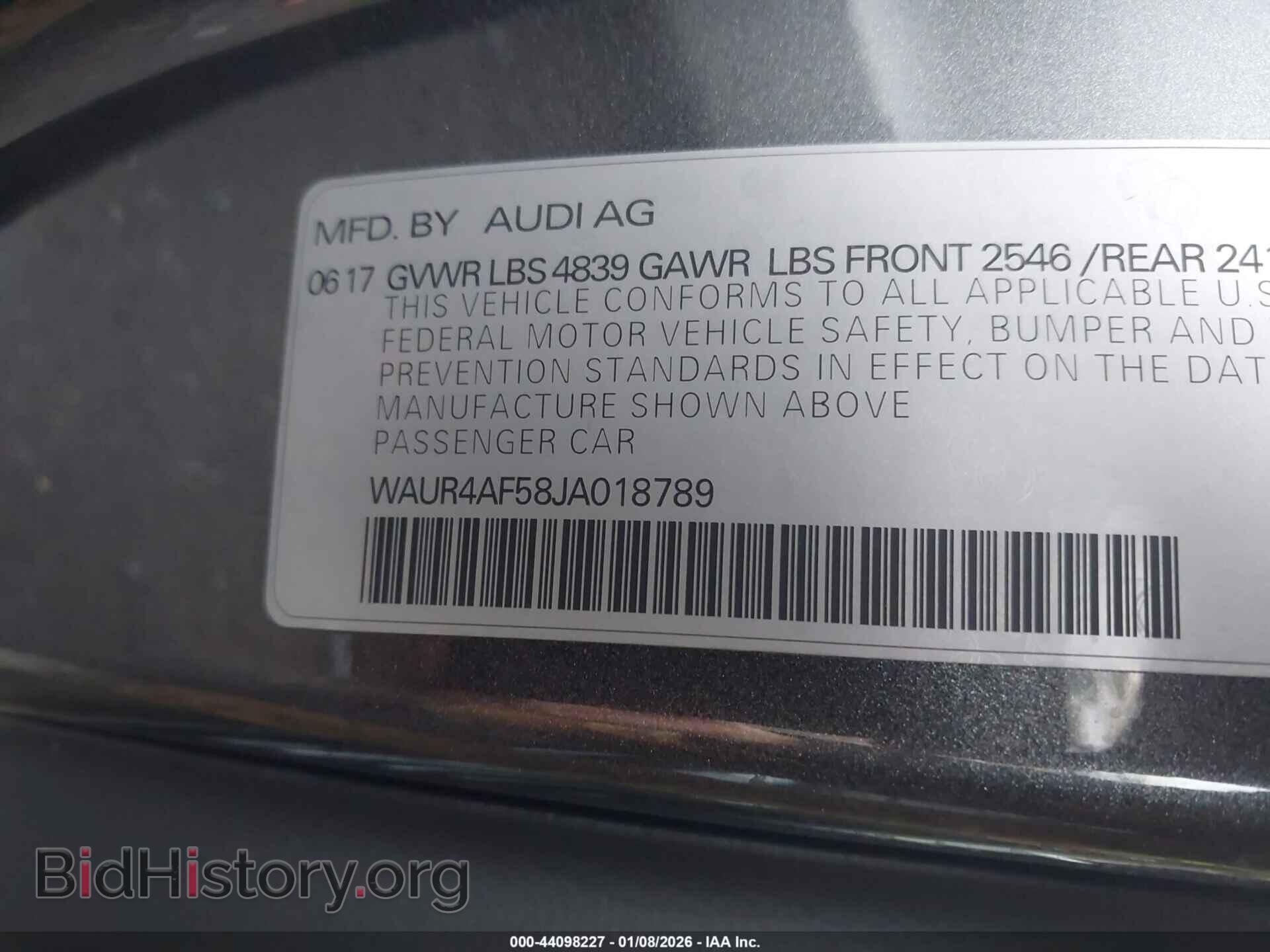 2018 AUDI S5 - VIN: WAUR4AF58JA018789 - Фото 9