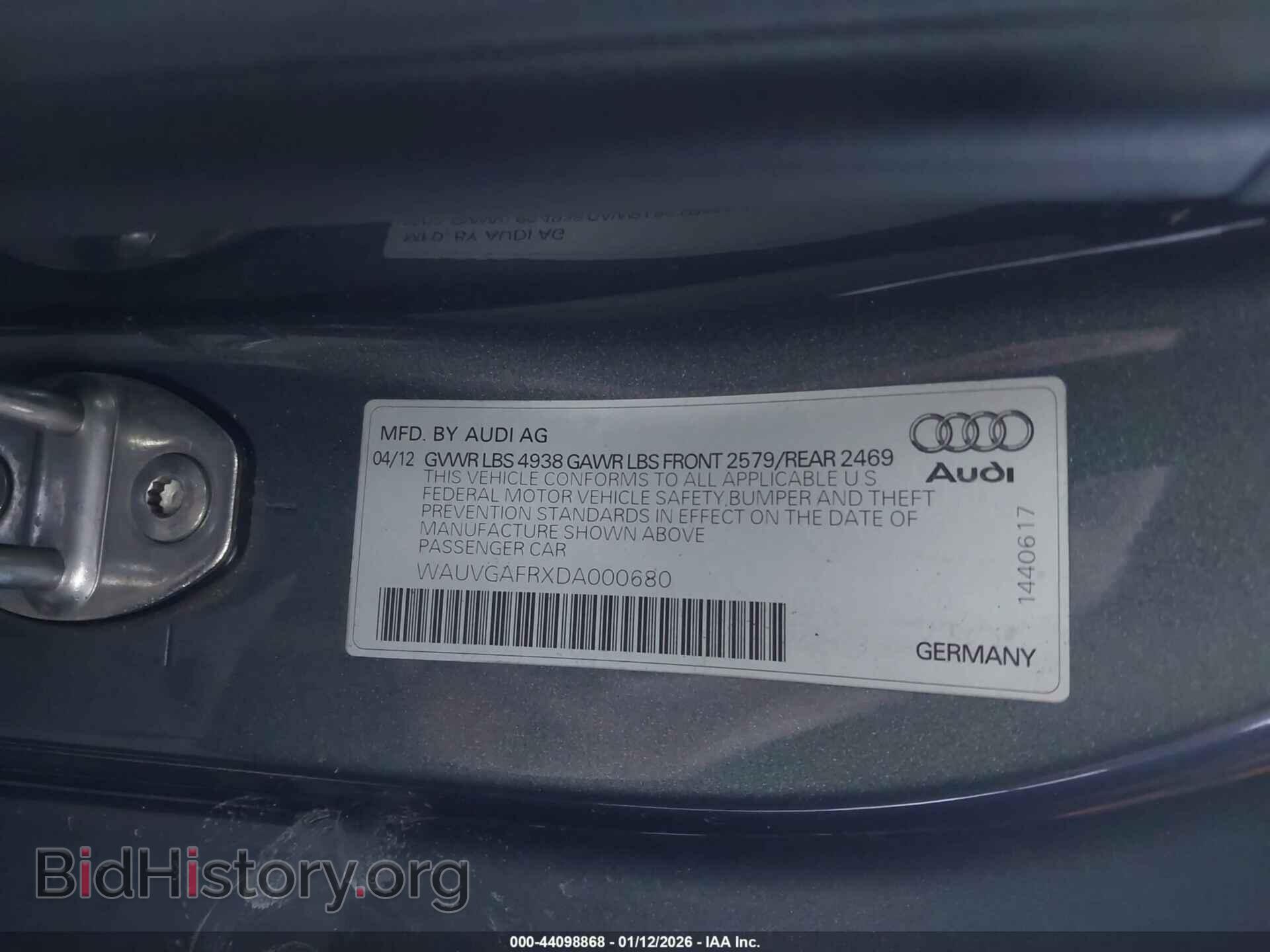 2013 AUDI S5 - VIN: WAUVGAFRXDA000680 - Фото 9