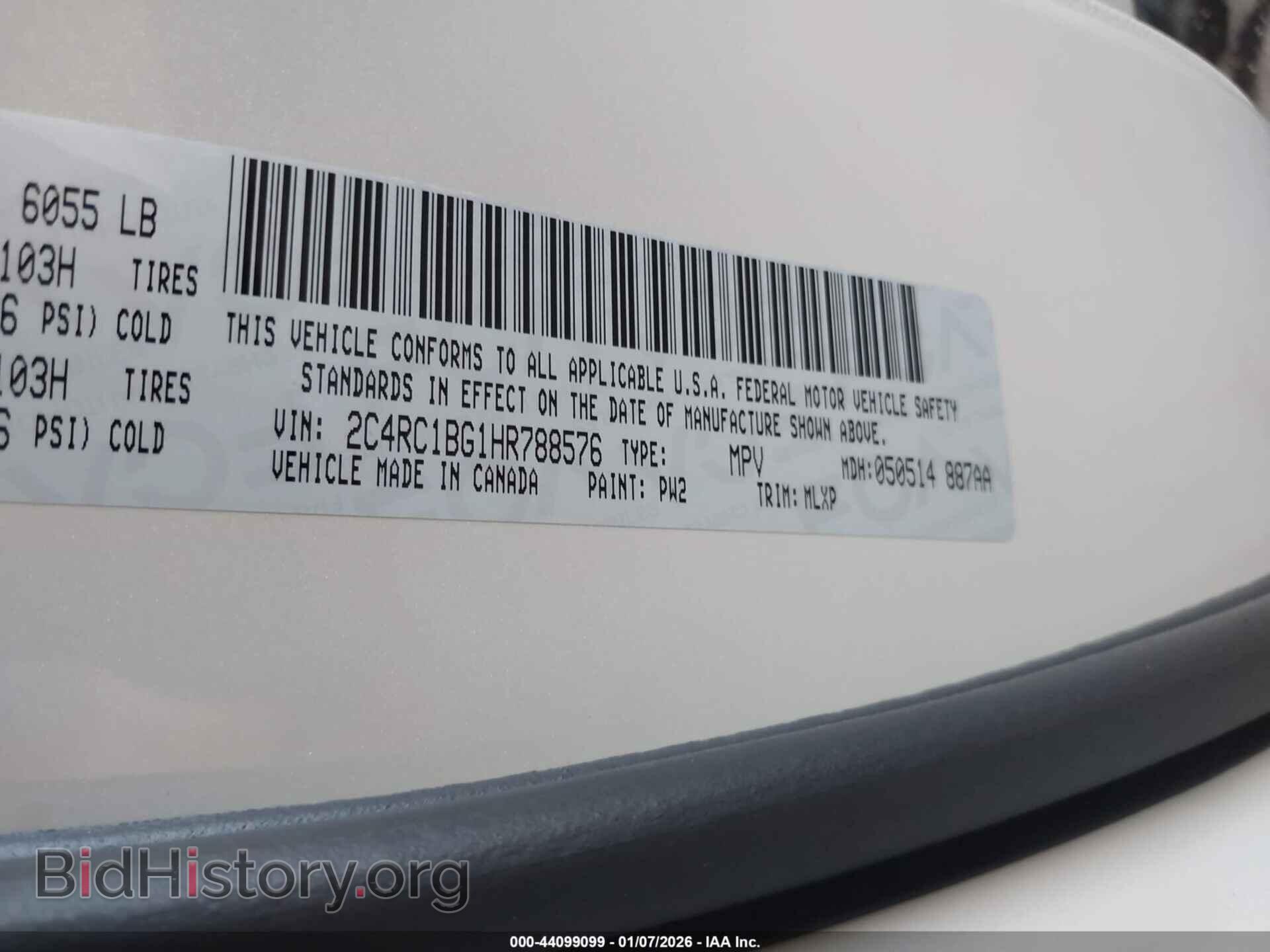2017 CHRYSLER PACIFICA - VIN: 2C4RC1BG1HR788576 - Фото 9