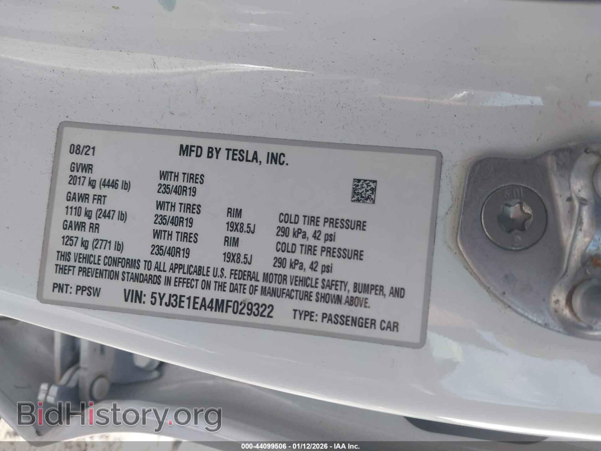 2021 TESLA MODEL 3 - VIN: 5YJ3E1EA4MF029322 - Фото 9