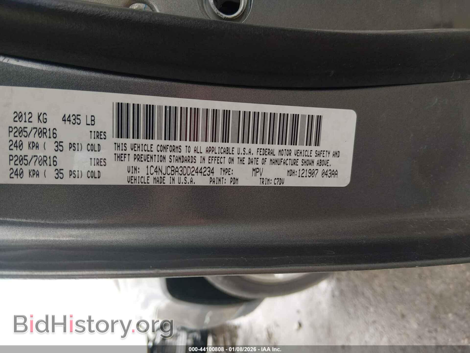 2013 JEEP COMPASS - VIN: 1C4NJCBA3DD244234 - Фото 9
