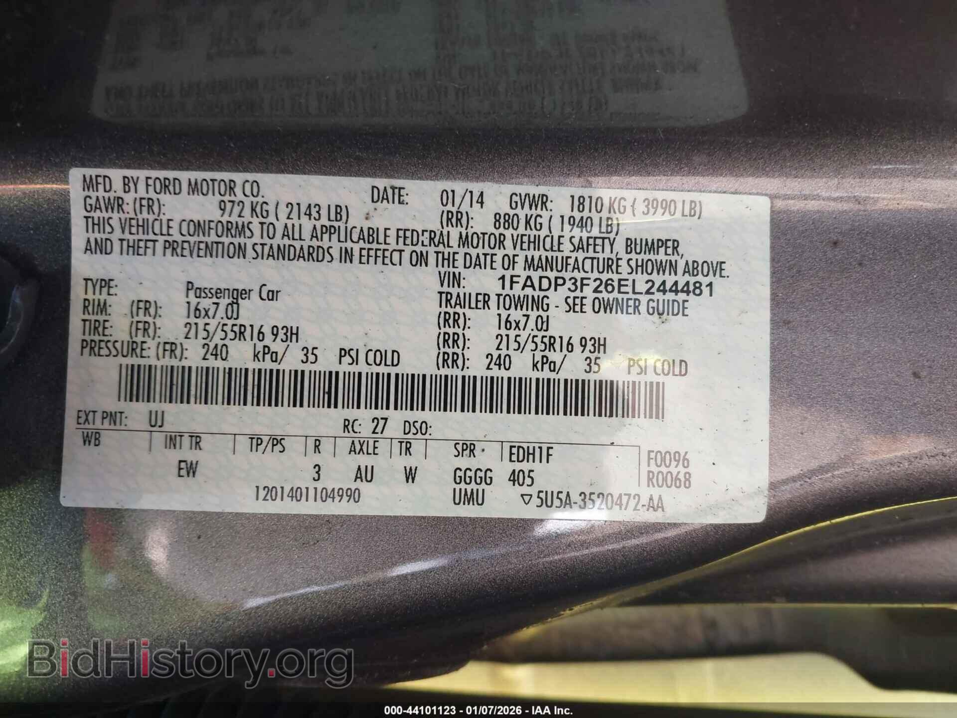 2014 FORD FOCUS - VIN: 1FADP3F26EL244481 - Фото 9