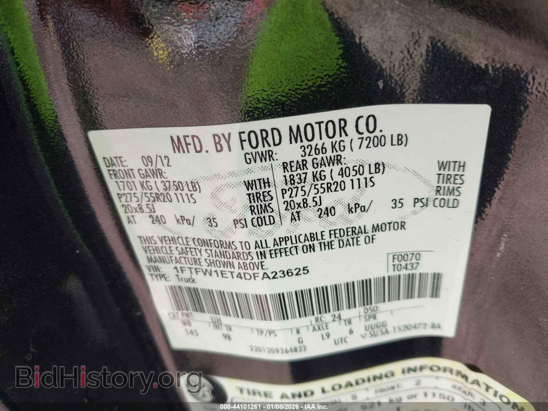 2013 FORD F-150 - VIN: 1FTFW1ET4DFA23625 - Фото 9