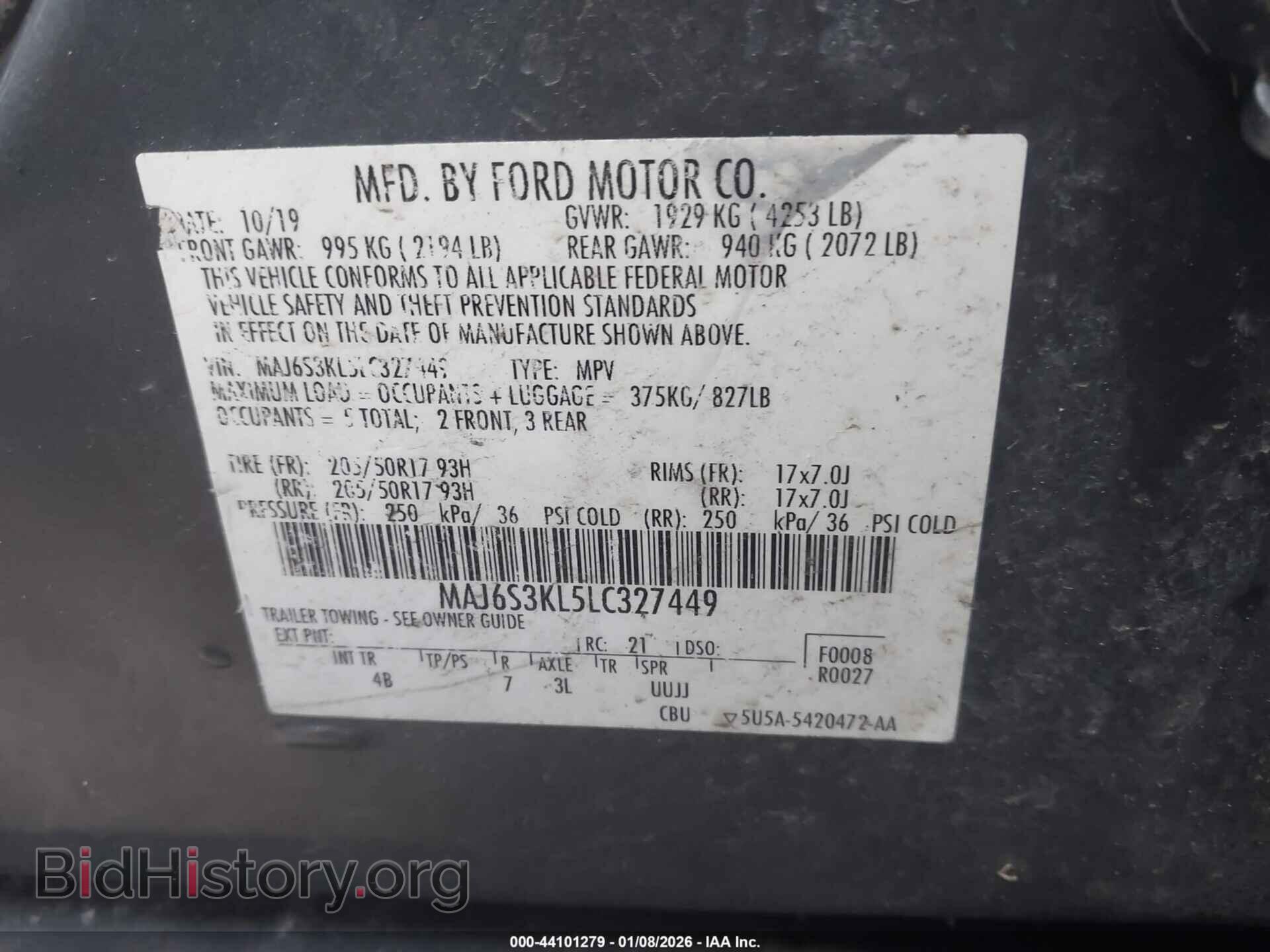 2020 FORD ECOSPORT - VIN: MAJ6S3KL5LC327449 - Photo 9