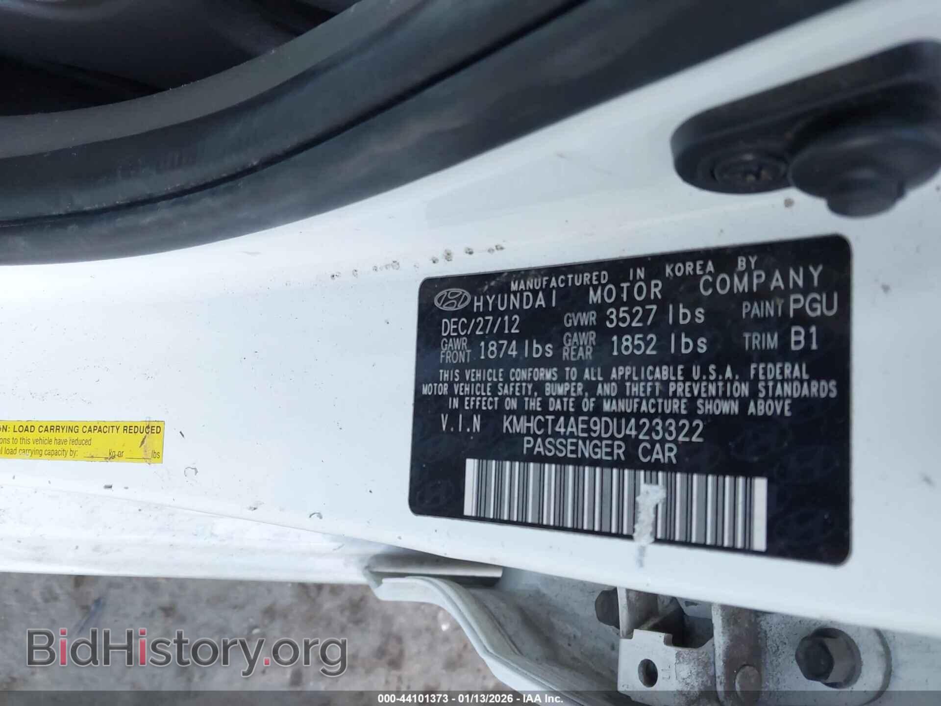 2013 HYUNDAI ACCENT - VIN: KMHCT4AE9DU423322 - Фото 9