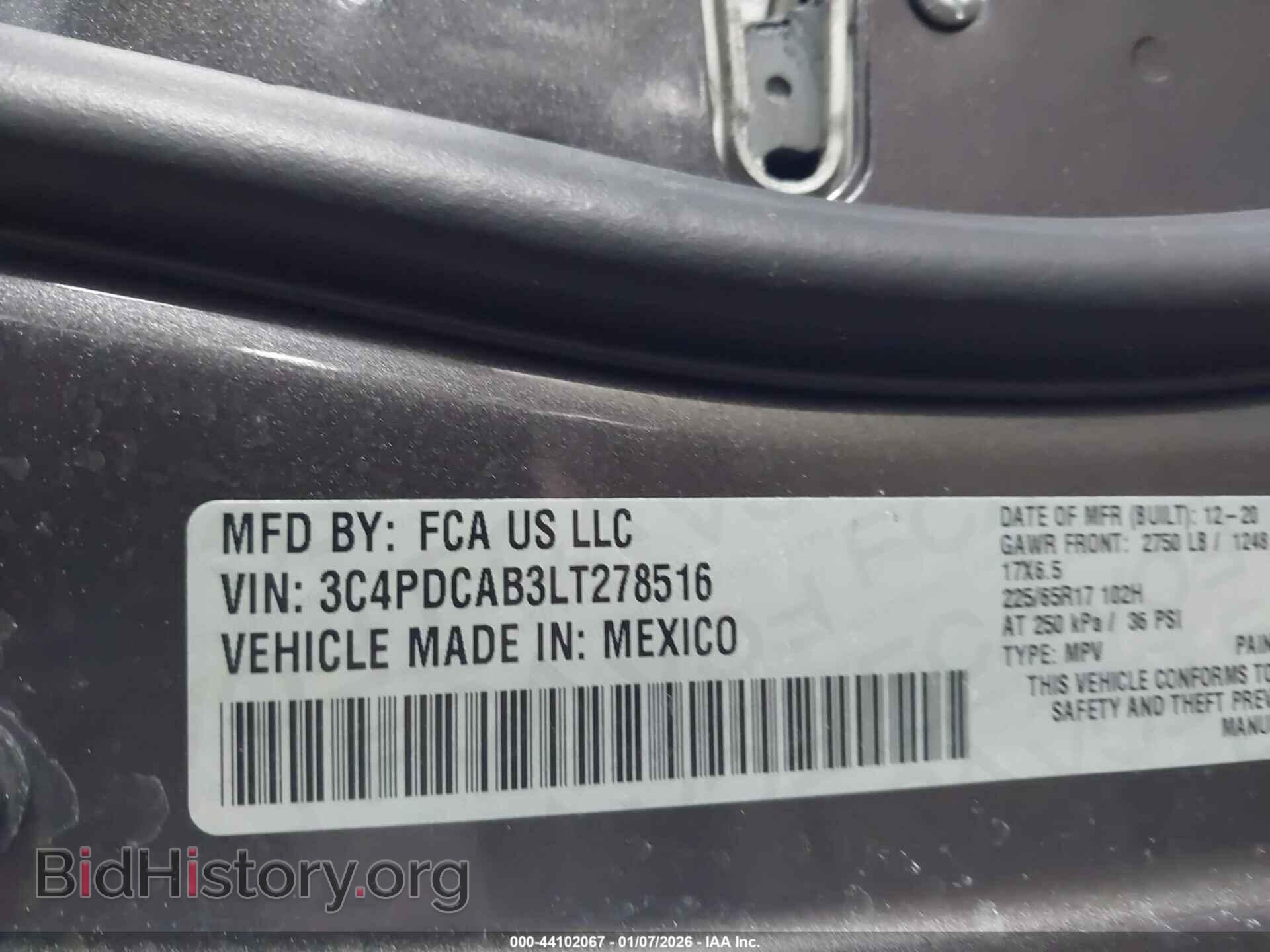 2020 DODGE JOURNEY - VIN: 3C4PDCAB3LT278516 - Фото 9