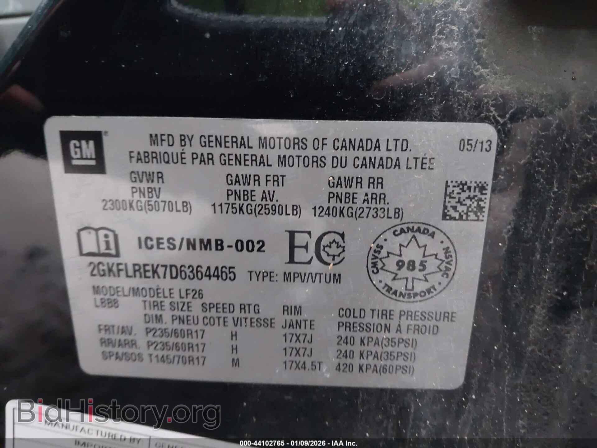 2013 GMC TERRAIN - VIN: 2GKFLREK7D6364465 - Photo 9