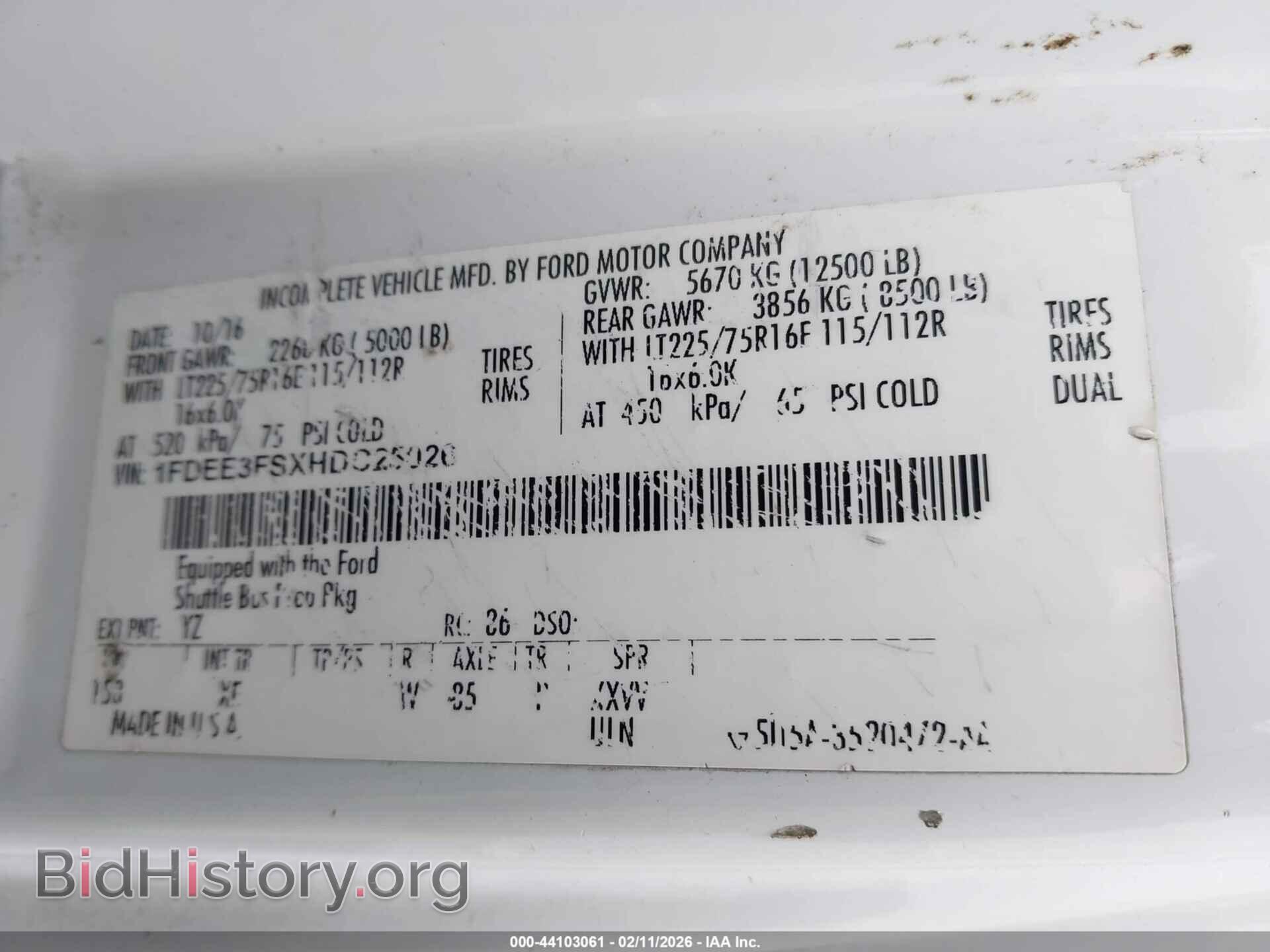 2017 FORD E-350 CUTAWAY - VIN: 1FDEE3FSXHDC25026 - Фото 8