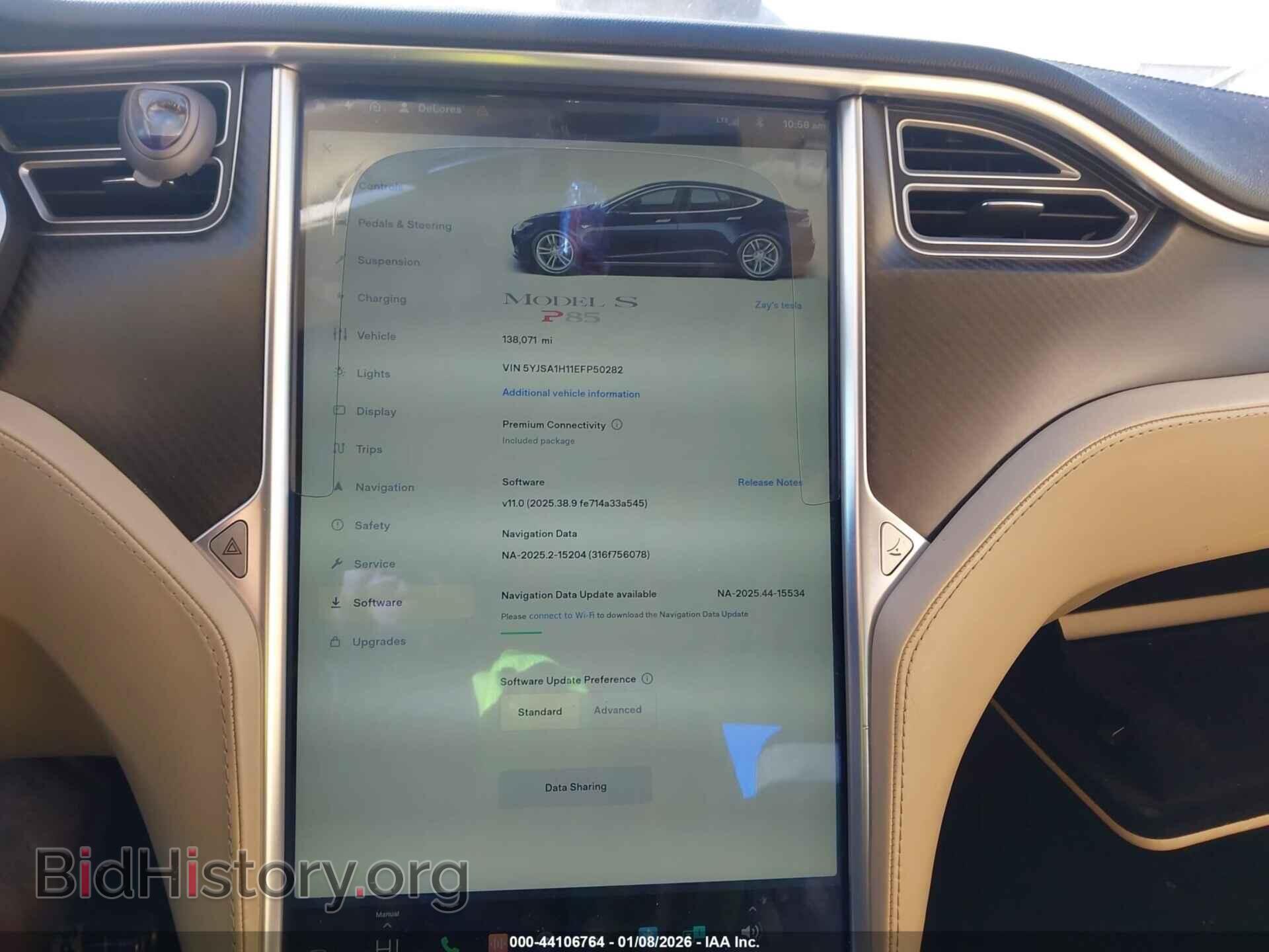 2014 TESLA MODEL S - VIN: 5YJSA1H11EFP50282 - Фото 7