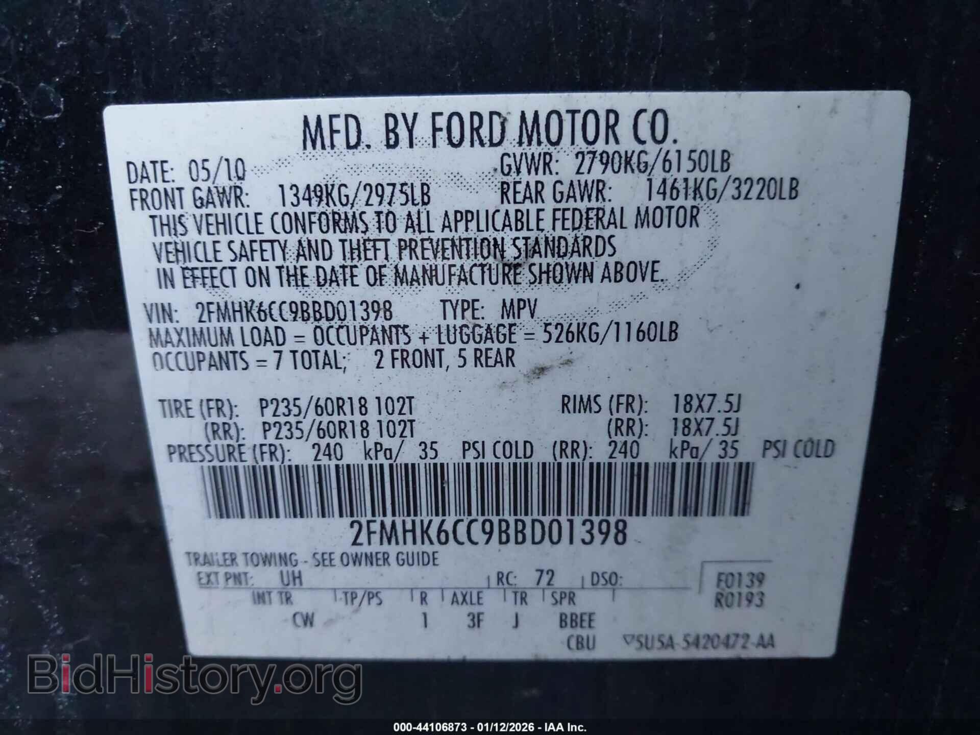 2011 FORD FLEX - VIN: 2FMHK6CC9BBD01398 - Photo 9