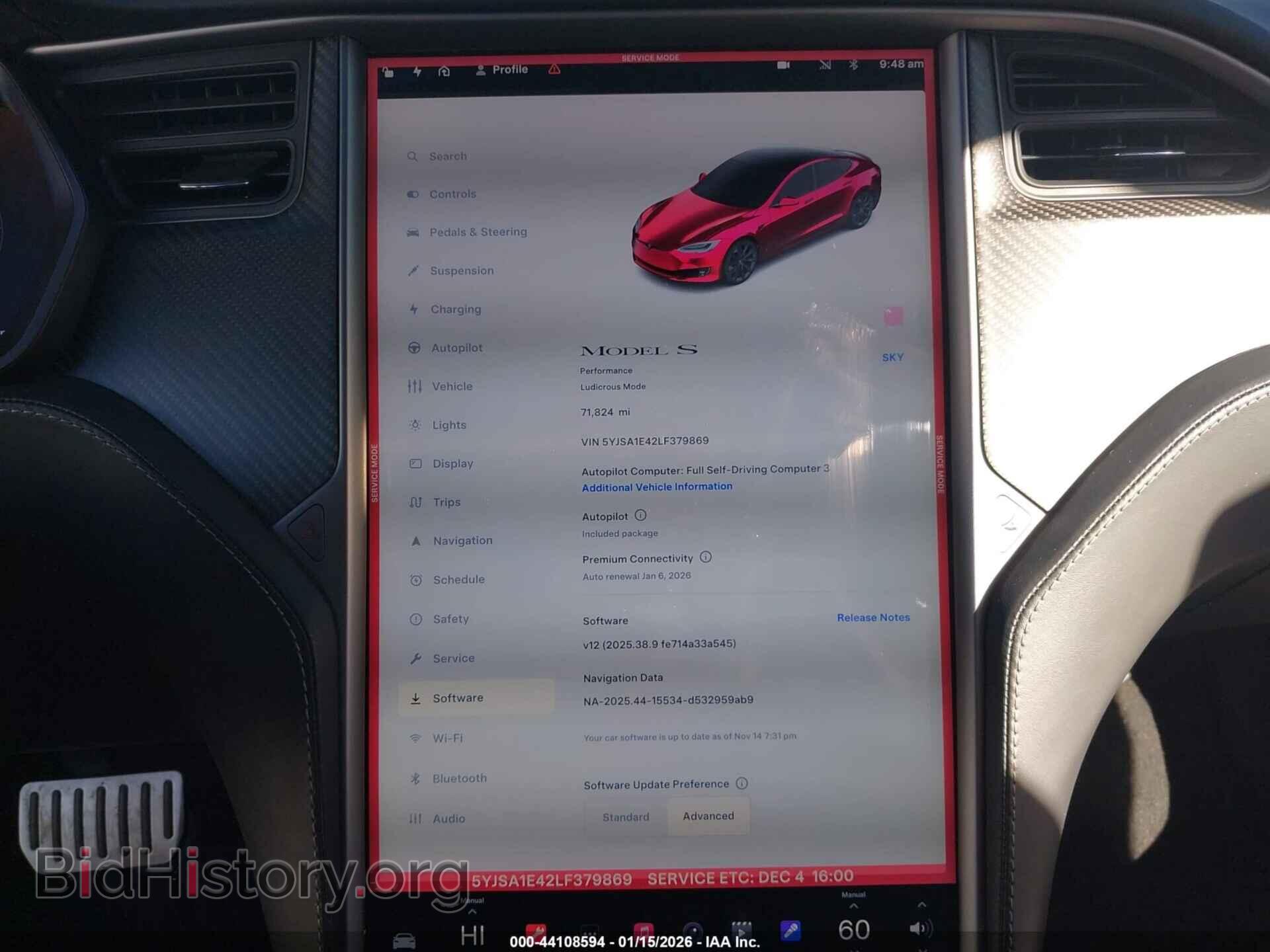 2020 TESLA MODEL S - VIN: 5YJSA1E42LF379869 - Фото 7