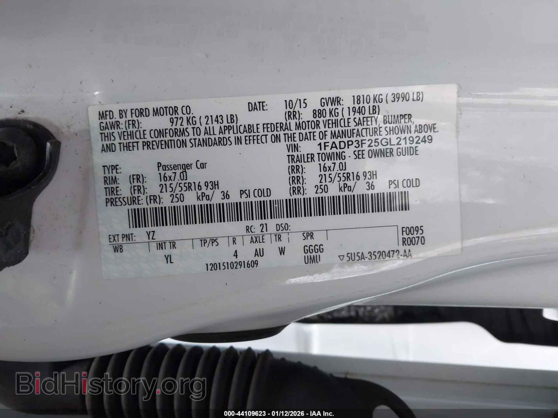 2016 FORD FOCUS - VIN: 1FADP3F25GL219249 - Фото 9