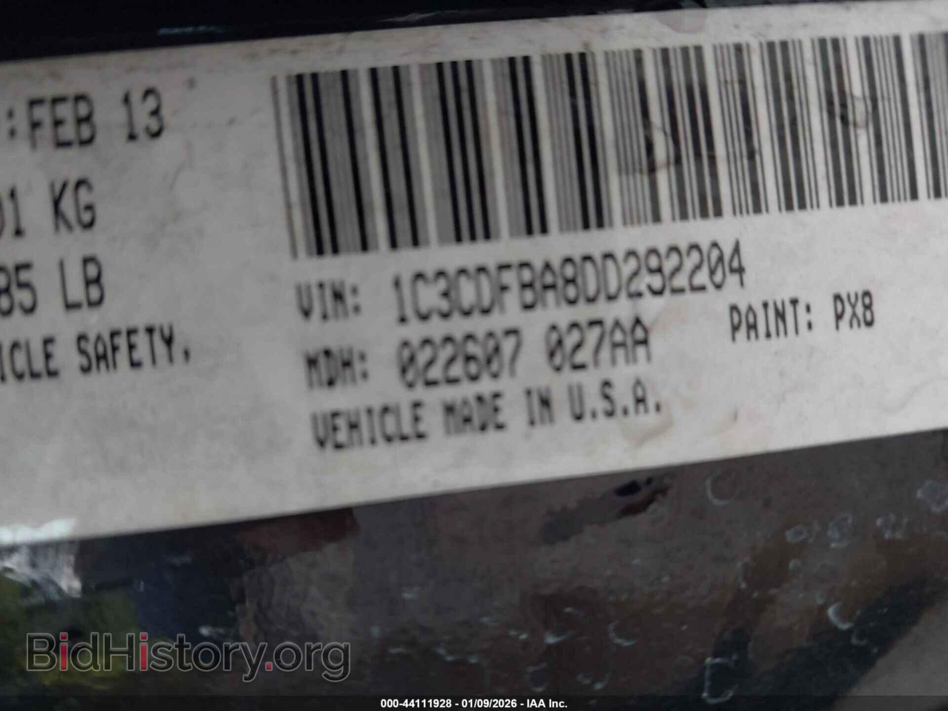 2013 DODGE DART - VIN: 1C3CDFBA8DD292204 - Фото 9