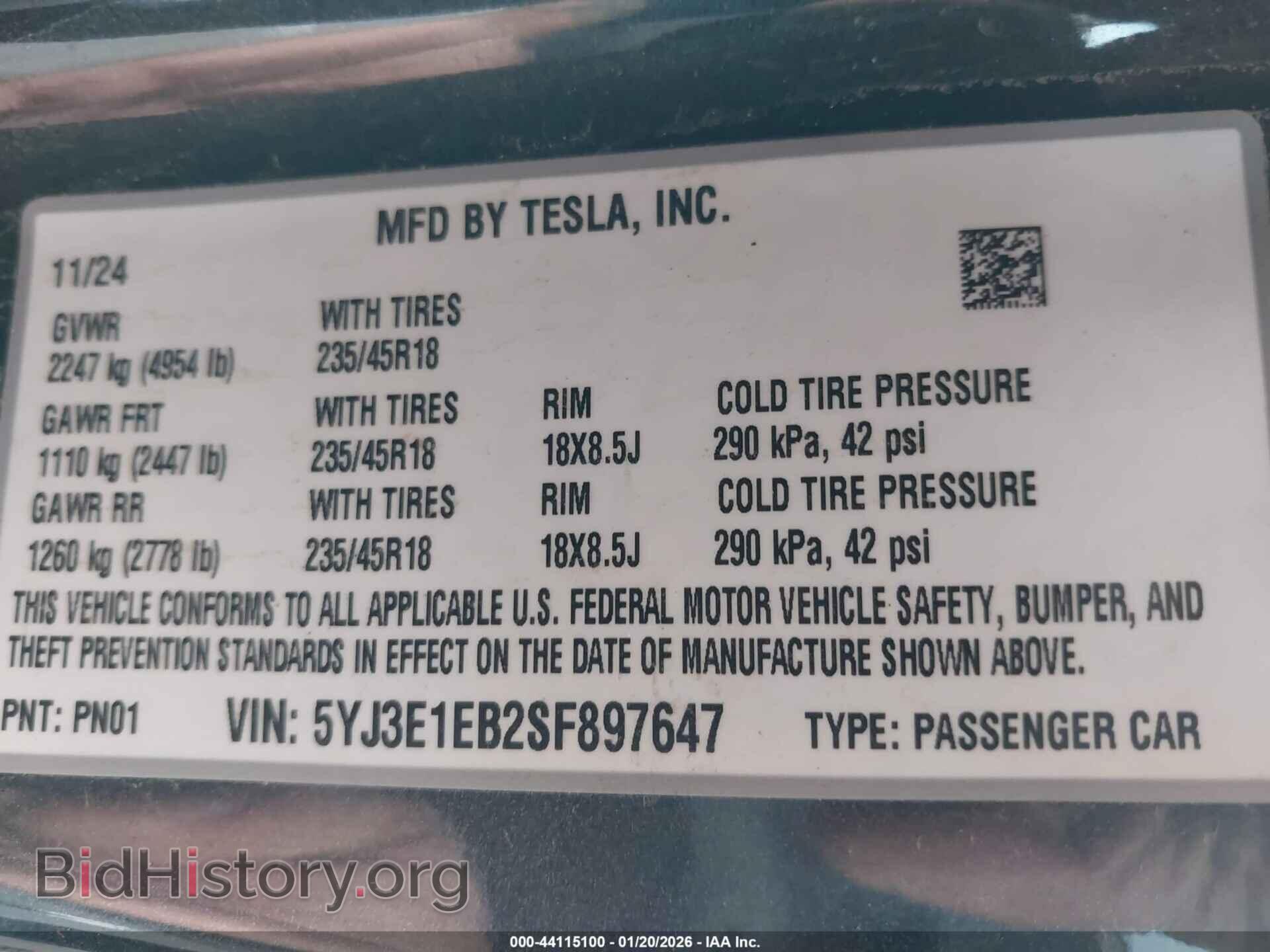 2025 TESLA MODEL 3 - VIN: 5YJ3E1EB2SF897647 - Photo 9