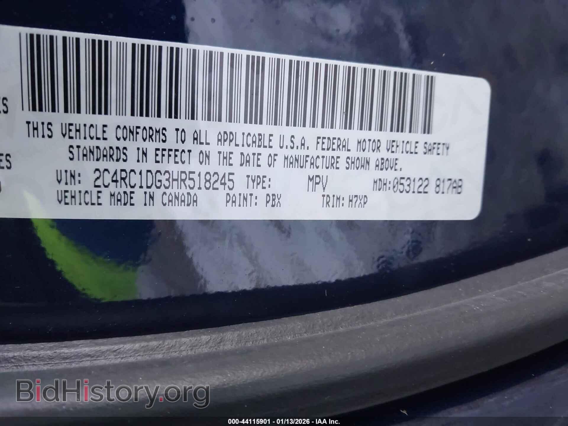2017 CHRYSLER PACIFICA - VIN: 2C4RC1DG3HR518245 - Фото 9