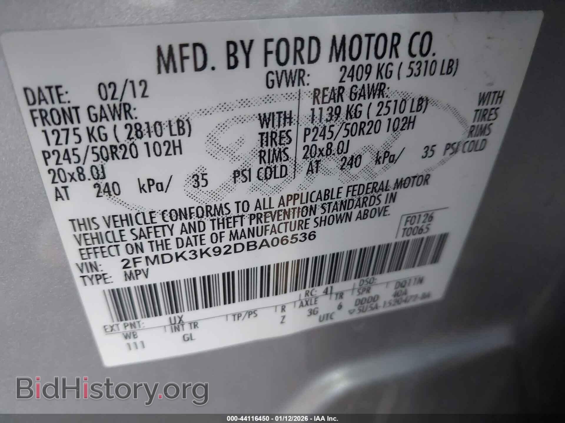 2013 FORD EDGE - VIN: 2FMDK3K92DBA06536 - Фото 9
