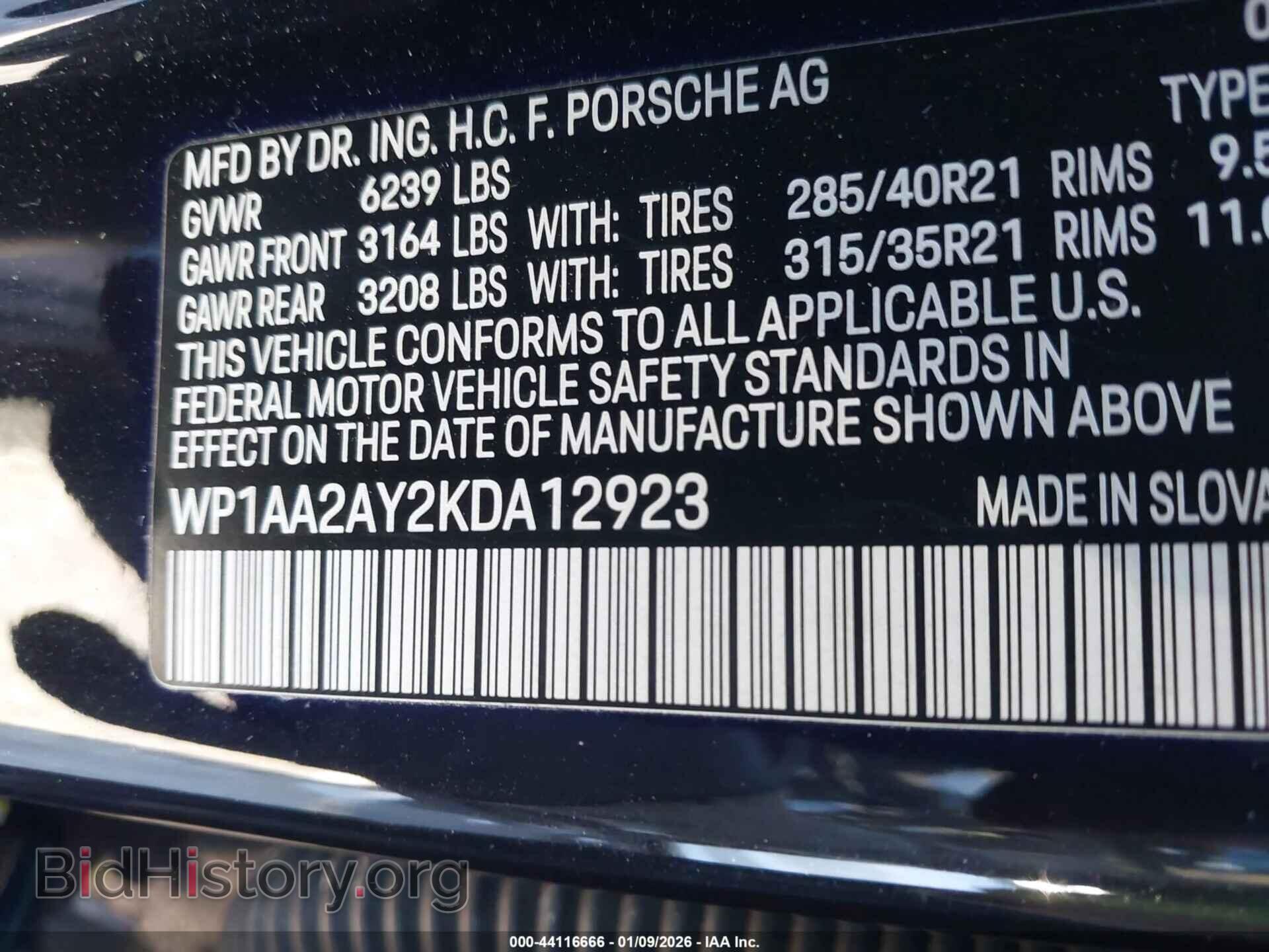 2019 PORSCHE CAYENNE - VIN: WP1AA2AY2KDA12923 - Photo 9