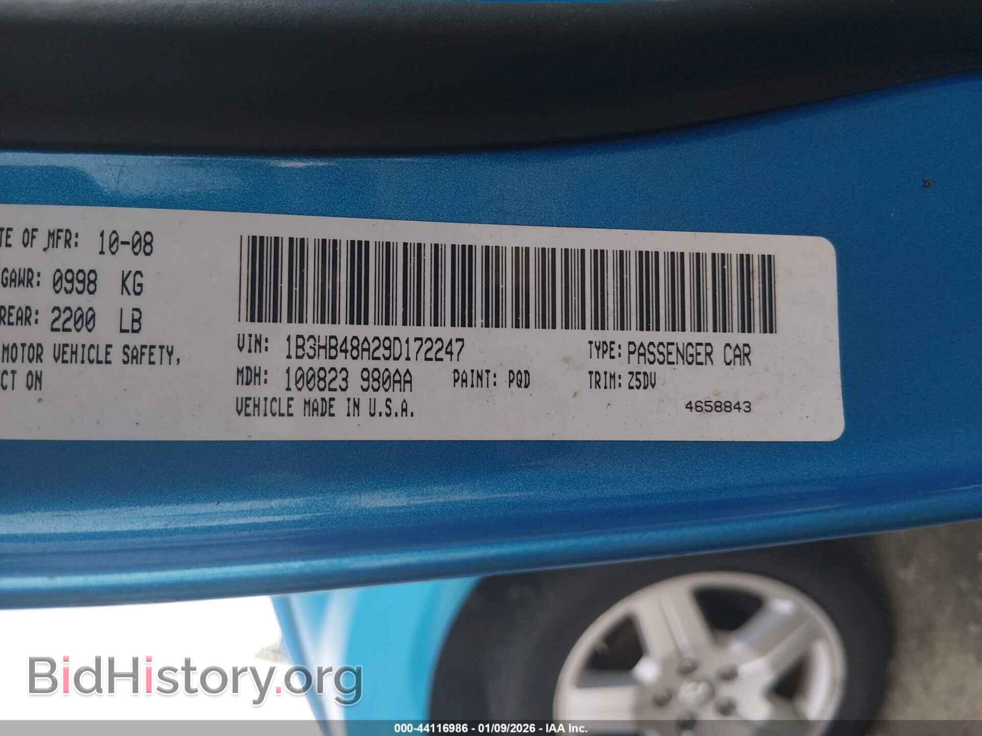 2009 DODGE CALIBER - VIN: 1B3HB48A29D172247 - Фото 9