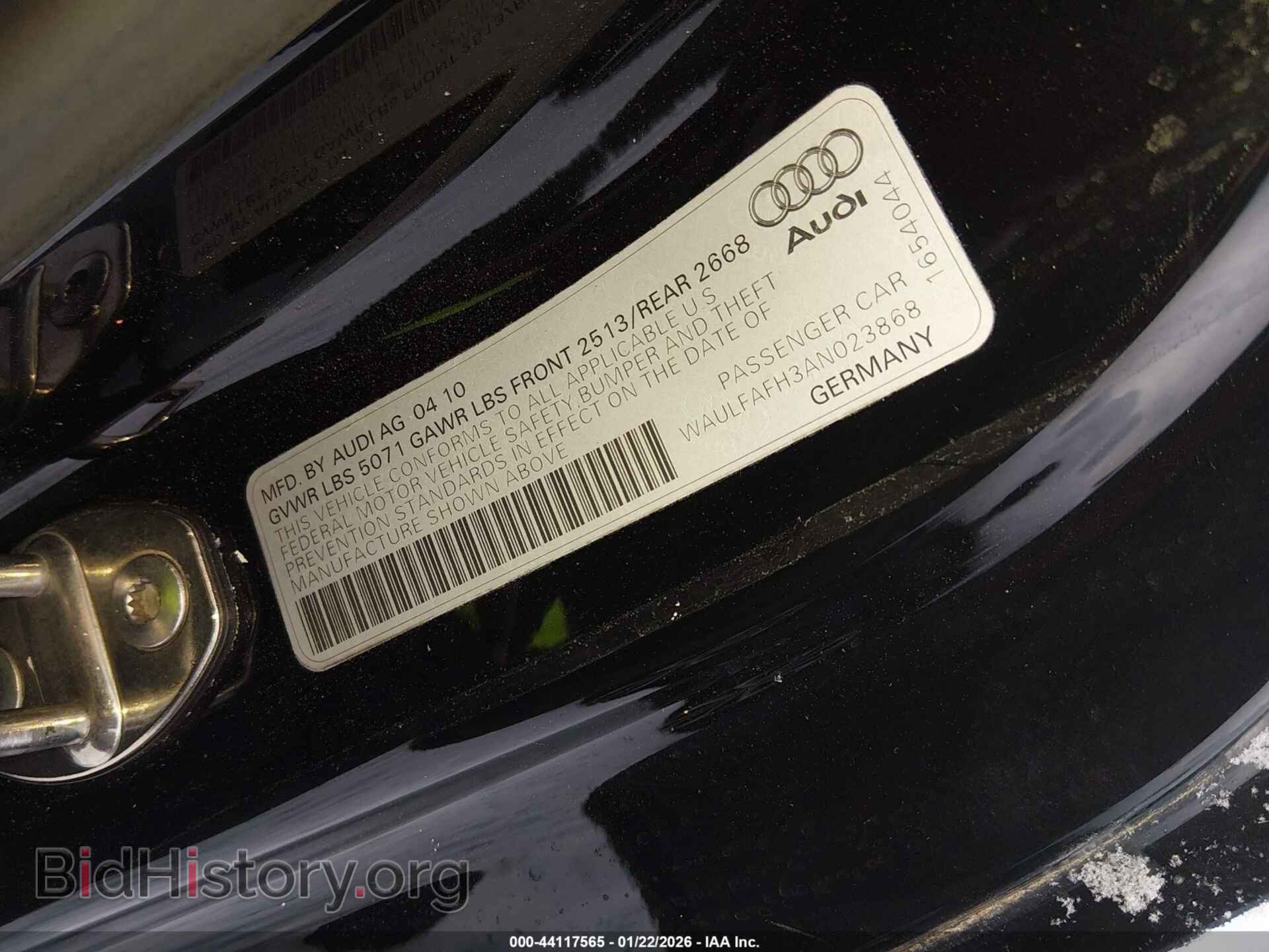 2010 AUDI A5 - VIN: WAULFAFH3AN023868 - Фото 9