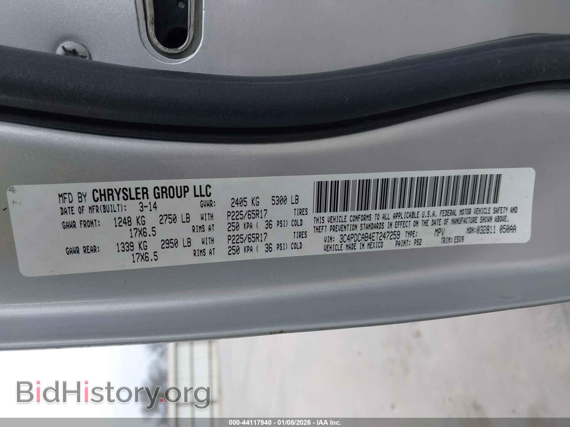 2014 DODGE JOURNEY - VIN: 3C4PDCAB4ET247259 - Фото 9