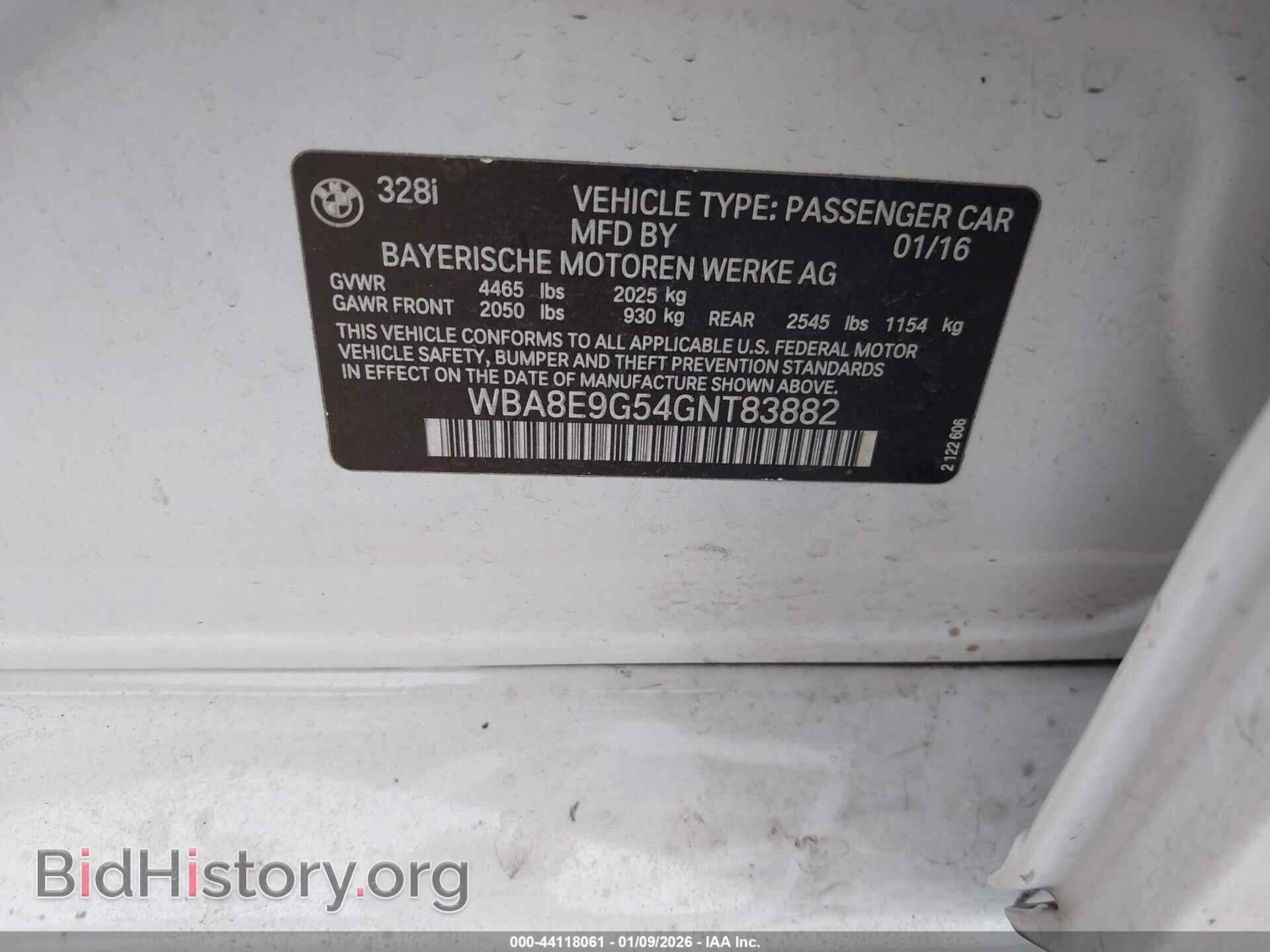 2016 BMW 328I - VIN: WBA8E9G54GNT83882 - Фото 9