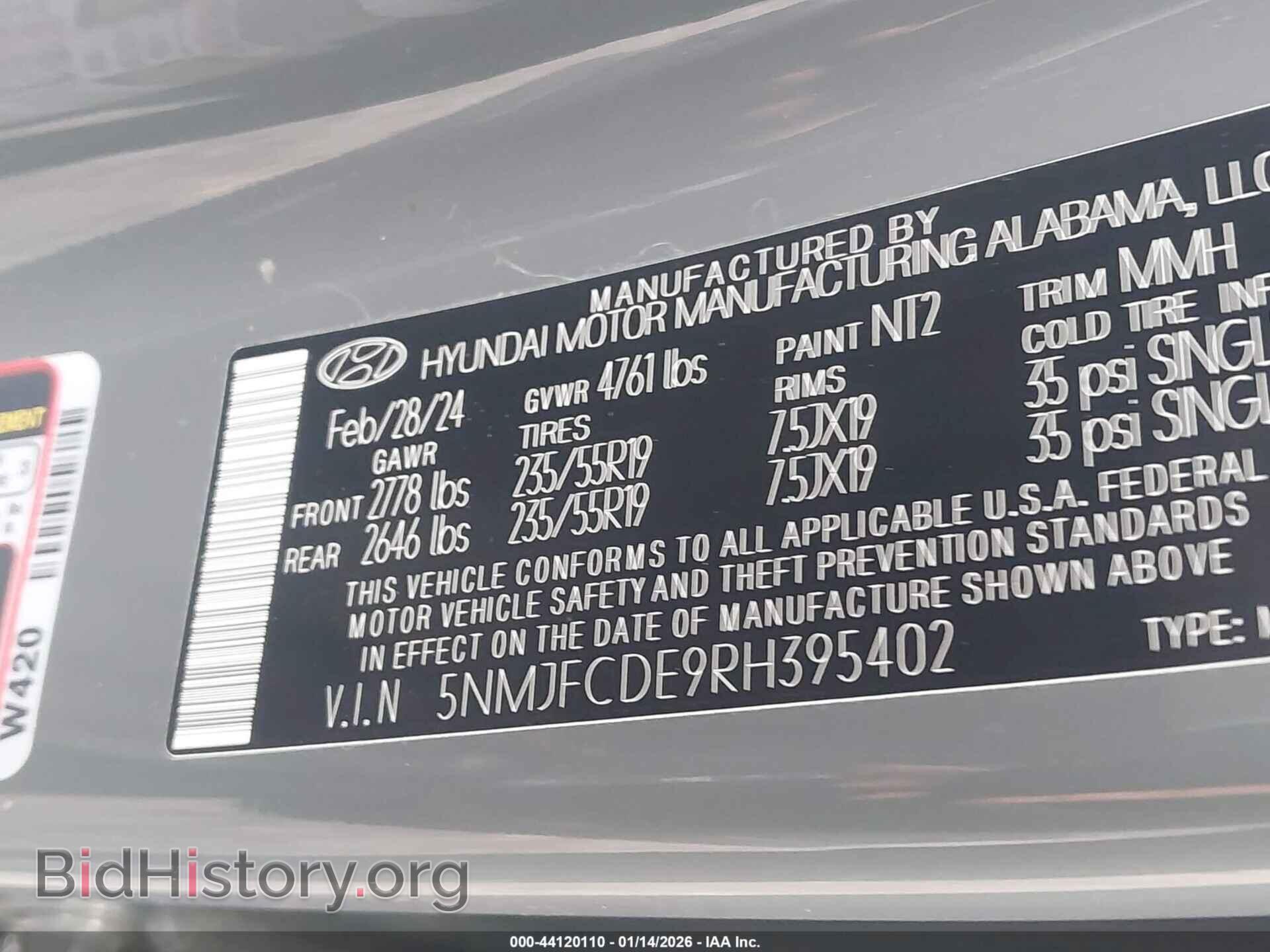 2024 HYUNDAI TUCSON - VIN: 5NMJFCDE9RH395402 - Photo 9